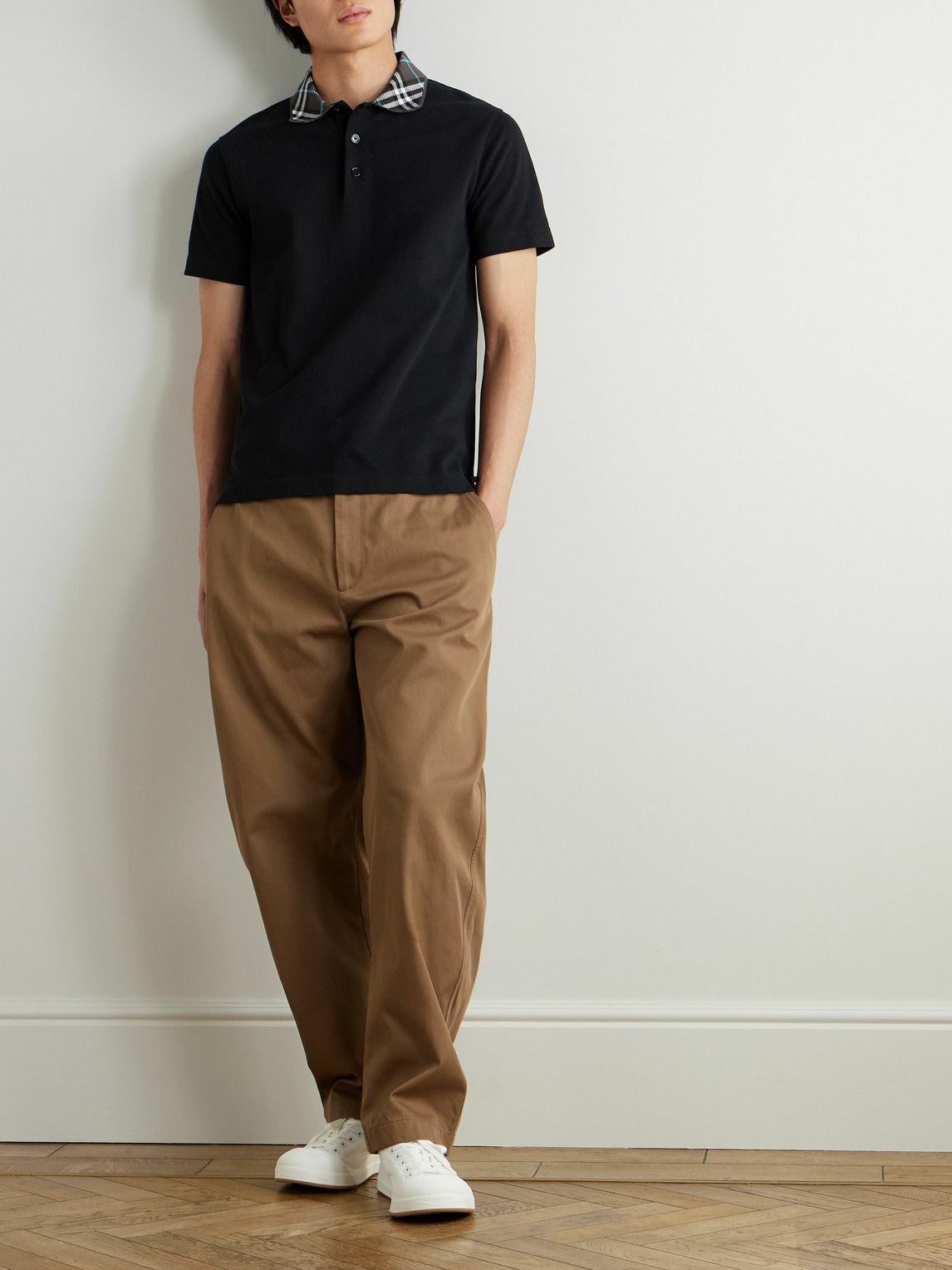 Burberry - Slim-Fit Cotton-Piqué Polo Shirt - Black
