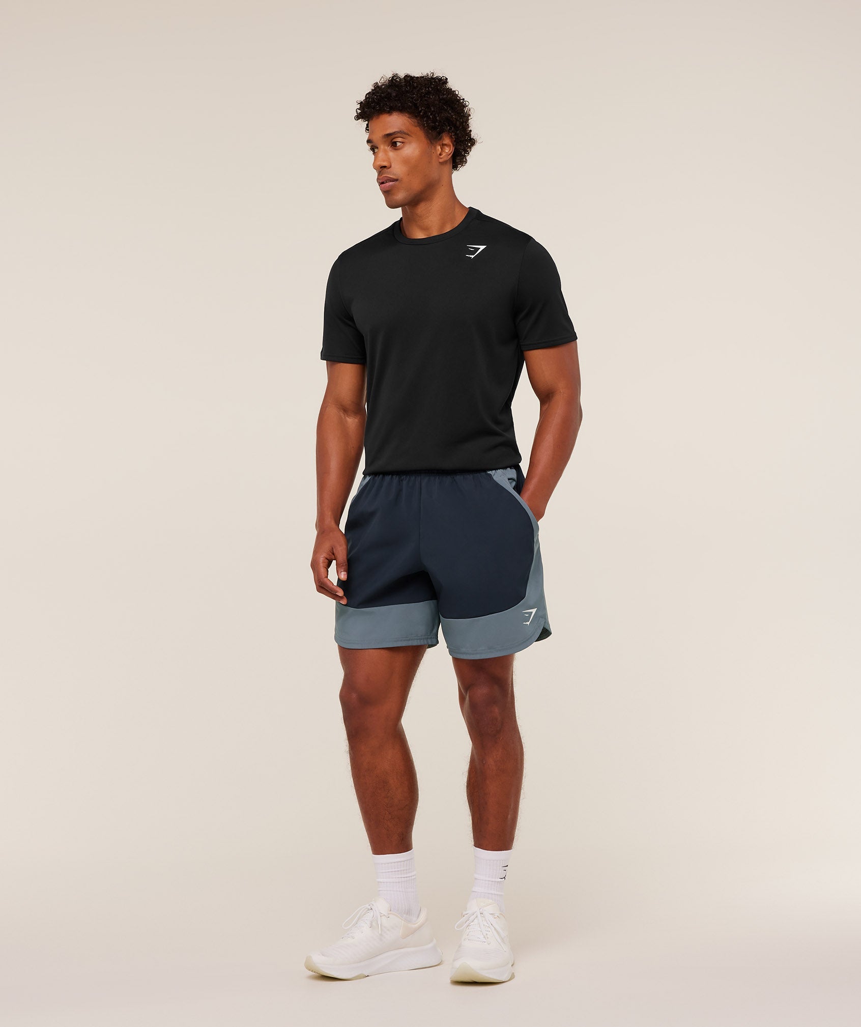 Gymshark Sport 25 Block 7" Shorts - Heavy Blue/Iron Blue