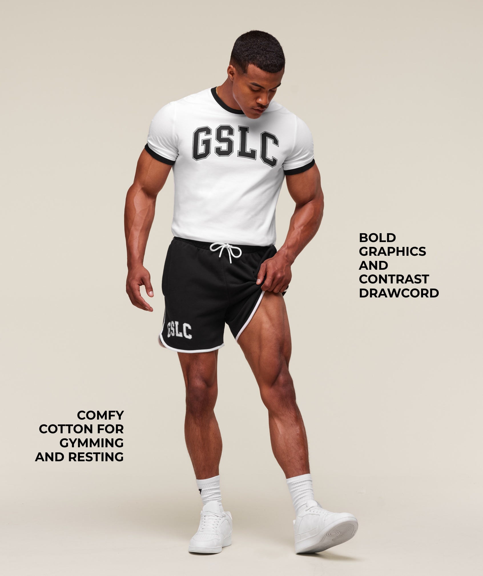 Gymshark GSLC Contrast 5" Shorts - Black/White