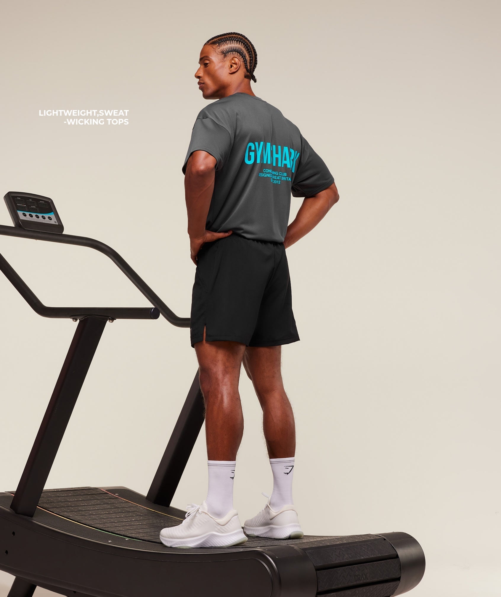 Gymshark Conditioning Club Oversized T-Shirt - Onyx Grey/Brand Blue