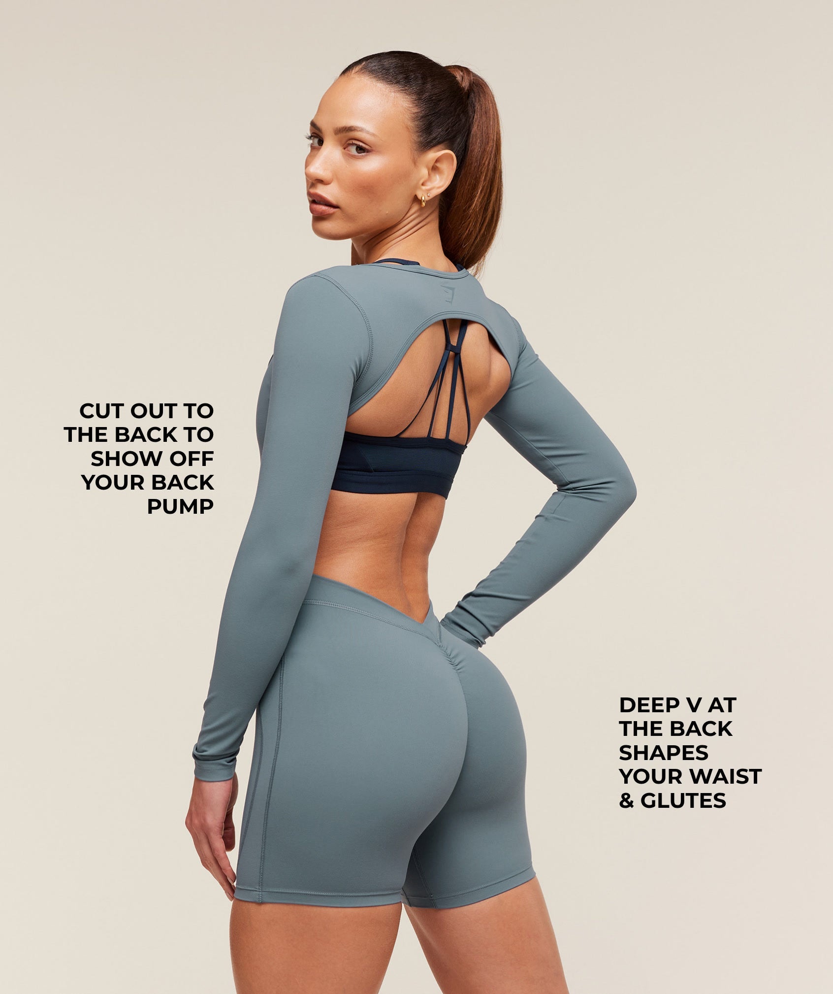Gymshark Lifting Dipped Waistband All-In-One - Iron Blue
