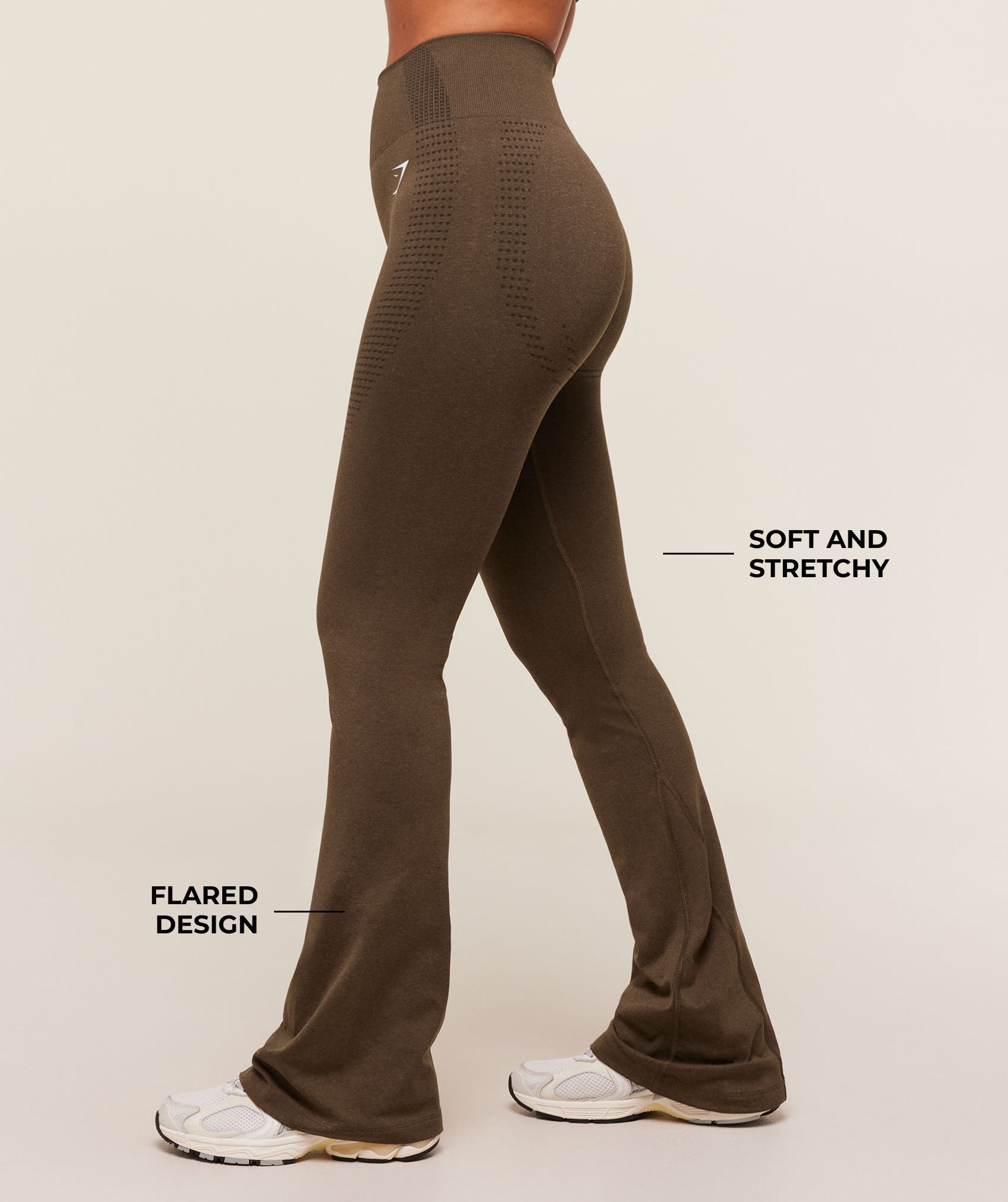 Gymshark Vital Soft Flared Leggings - Espresso Marl