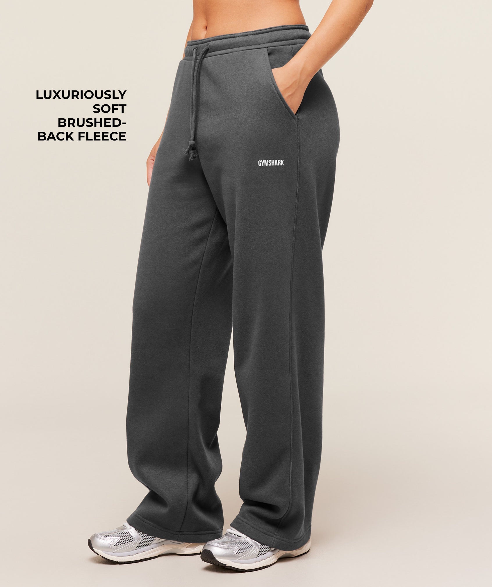 Gymshark Cosy Luxe Straight Leg Regular Joggers - Onyx Grey