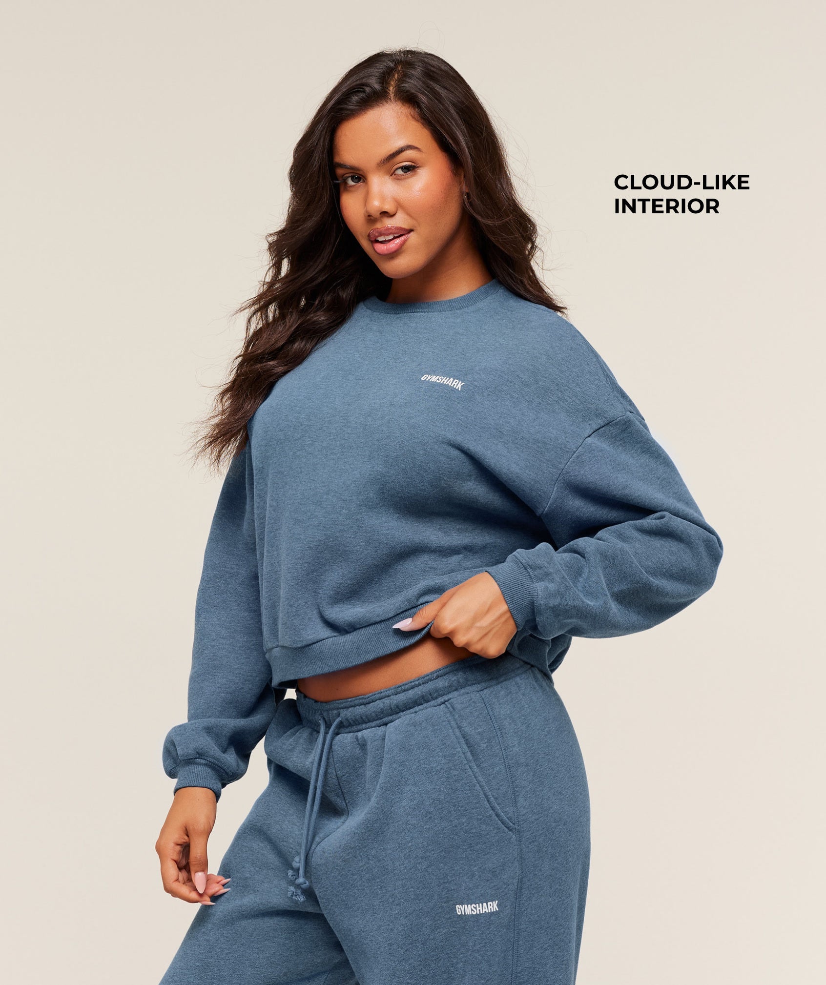 Gymshark Cosy Luxe Sweatshirt - Compound Blue Marl