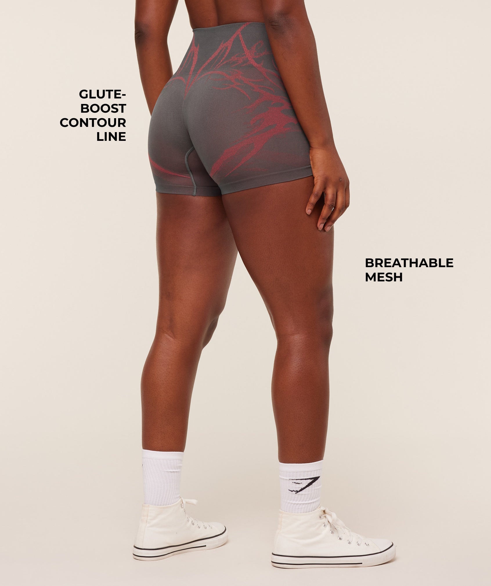 Gymshark Storm Seamless Shorts - GS Dark Grey/GS Zesty Red
