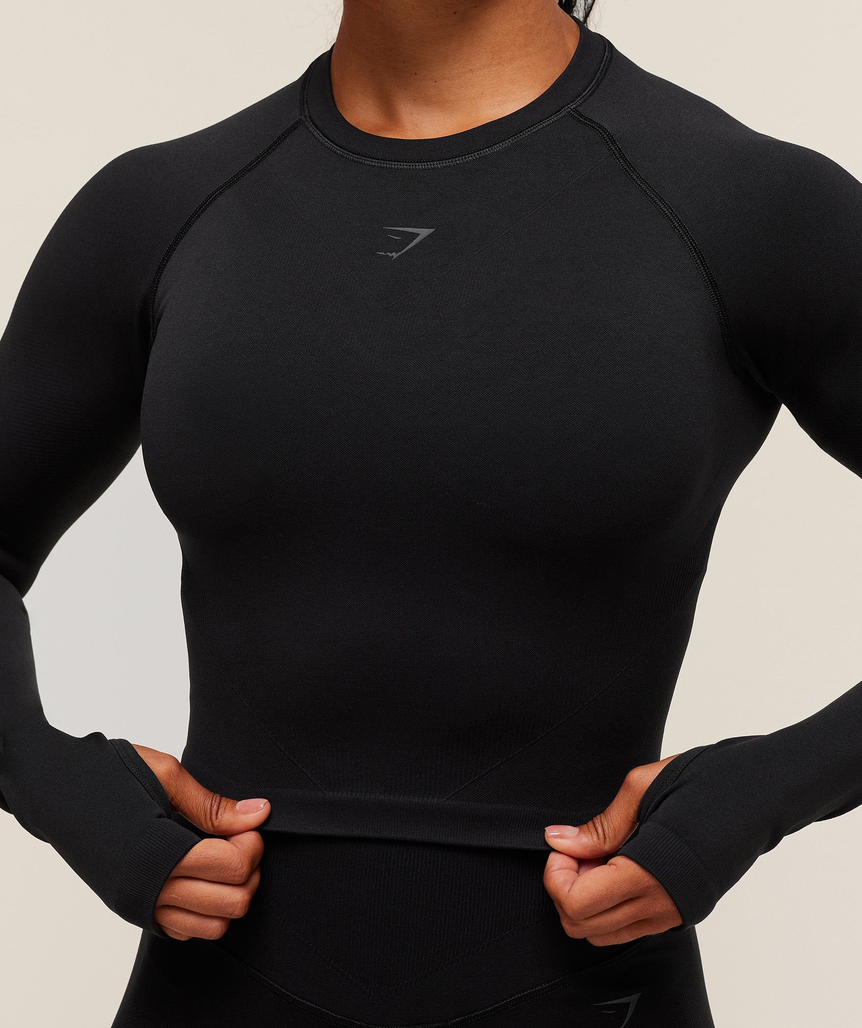 Gymshark Activate Long Sleeve Crop Top - Black