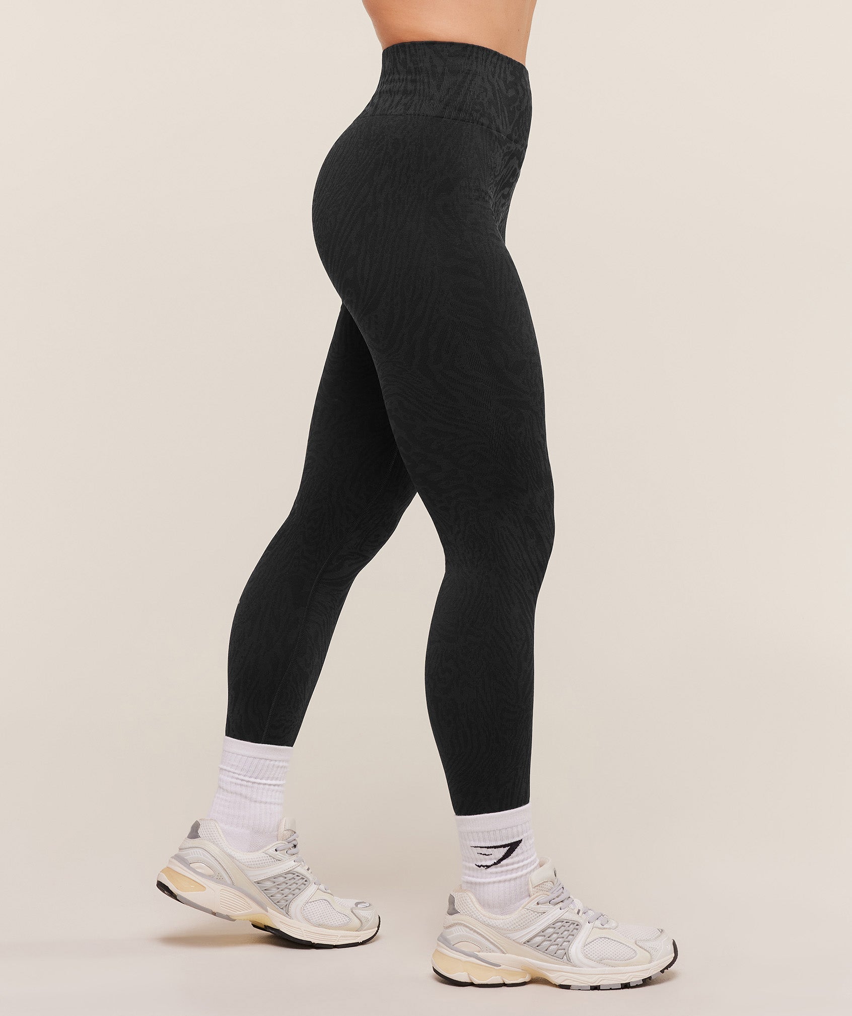 Gymshark Adapt Animal Seamless Leggings - Black/Asphalt Grey