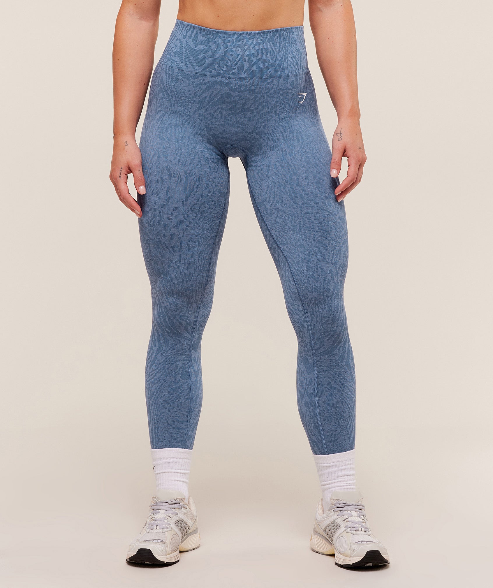 Gymshark Adapt Animal Seamless Leggings - Worn Blue/Peri Blue