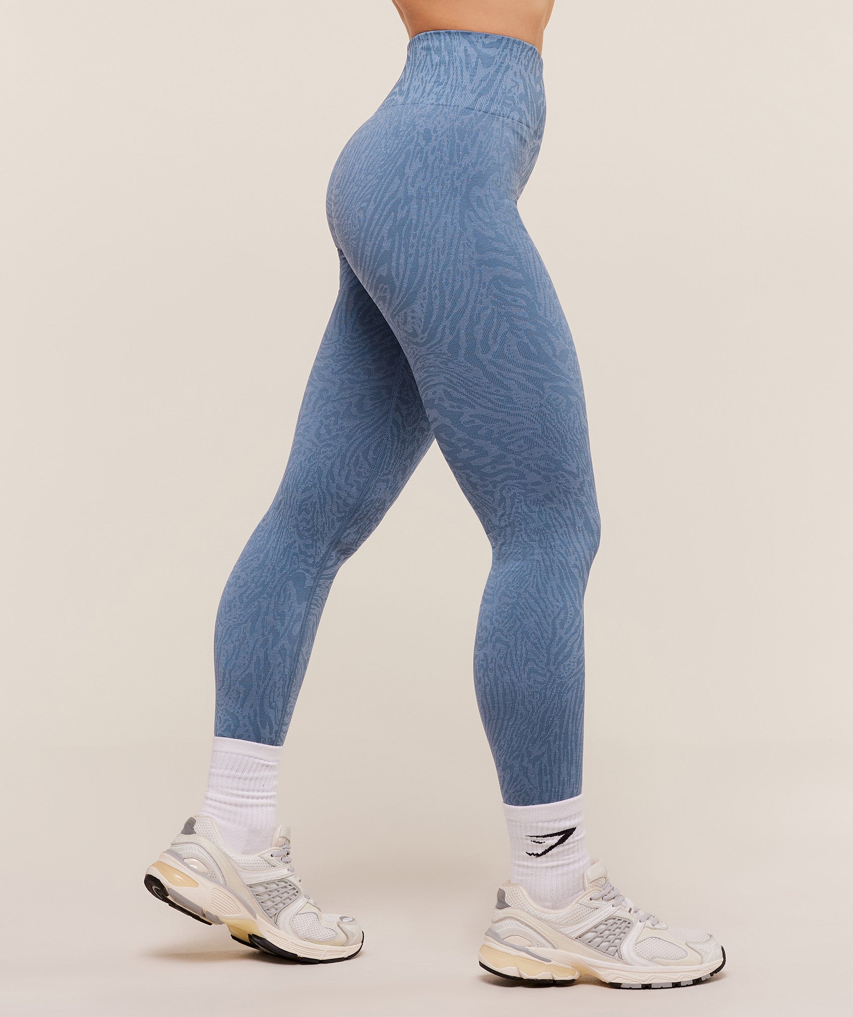 Gymshark Adapt Animal Seamless Leggings - Worn Blue/Peri Blue