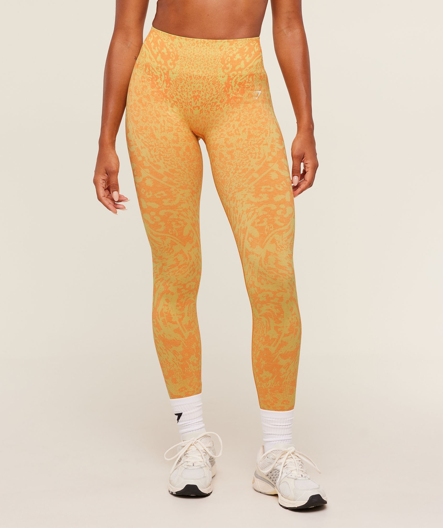 Gymshark Adapt Animal X Whitney Leggings - Sorbet Yellow / Dayglow Peach