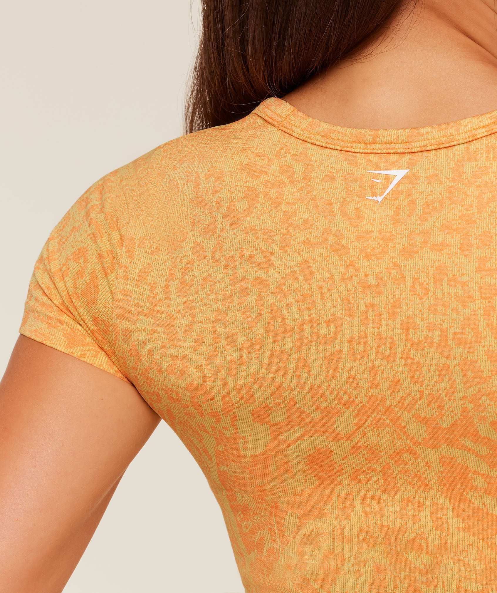 Gymshark Adapt Animal X Whitney Short Sleeve Top - Sorbet Yellow / Dayglow Peach