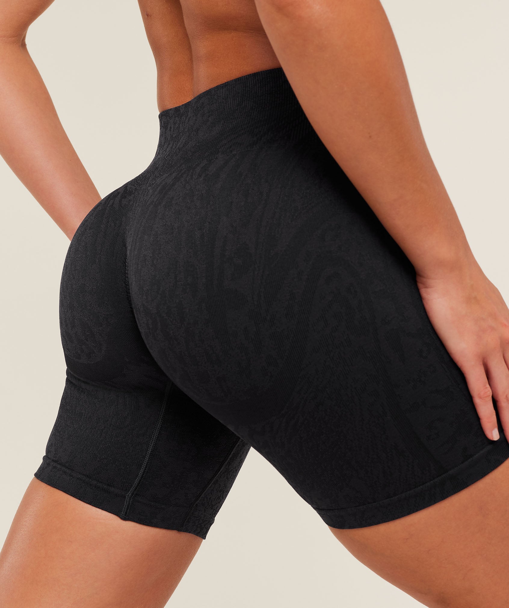 Gymshark Adapt Animal X Whitney Shorts - Black / Asphalt Grey