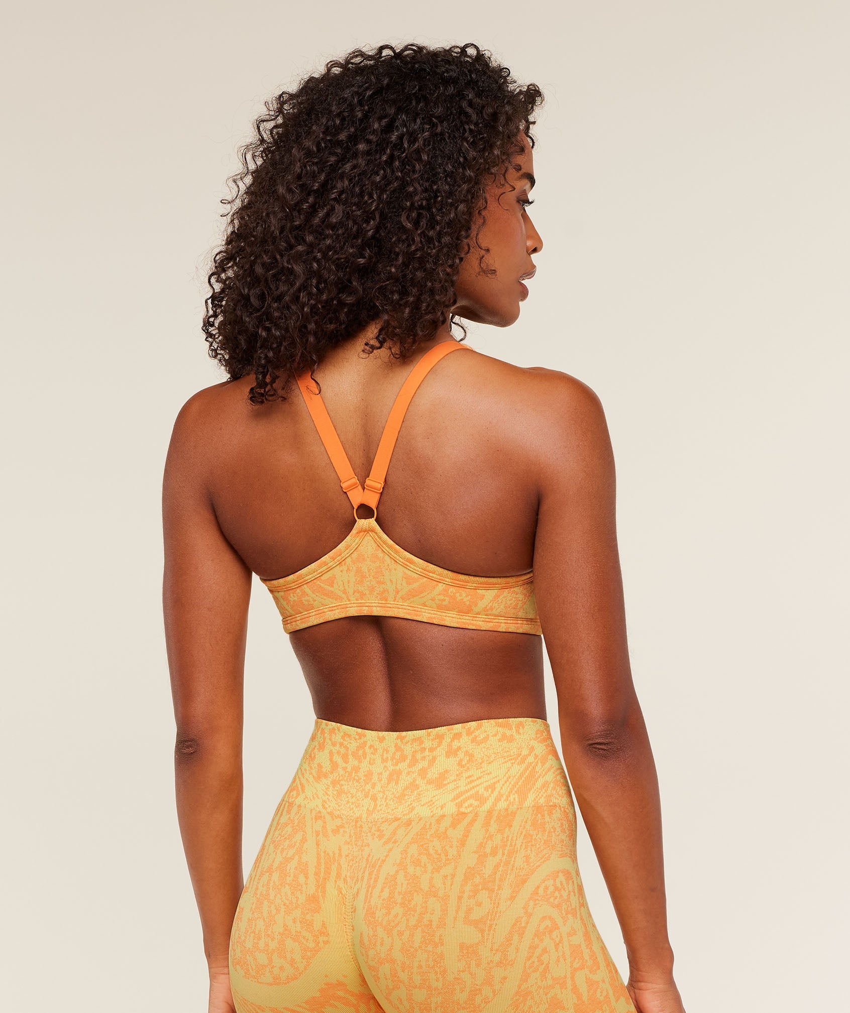 Gymshark Adapt Animal X Whitney Sports Bra - Sorbet Yellow / Dayglow Peach