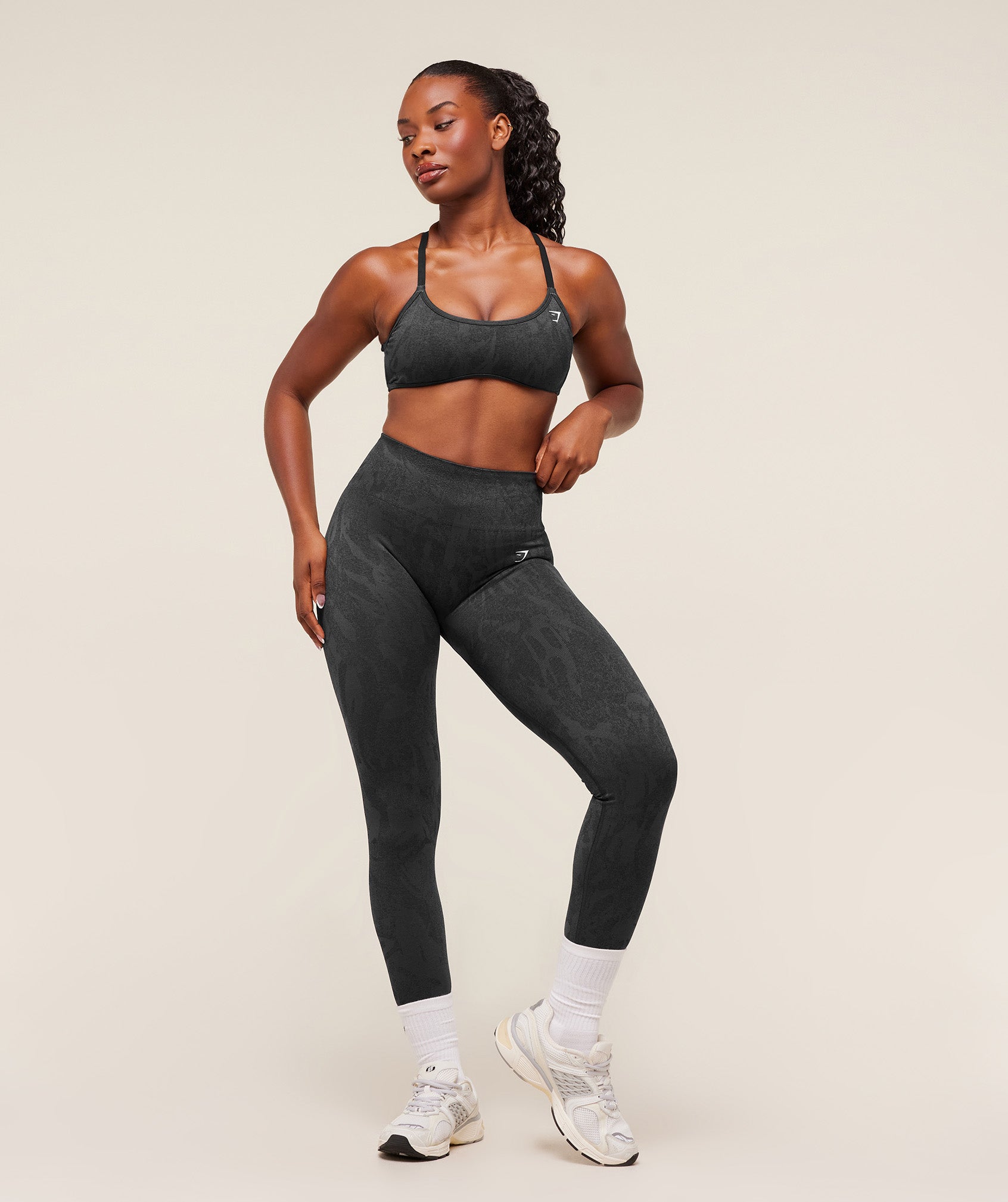 Gymshark Adapt Camo Seamless Leggings - Asphalt Grey/Black