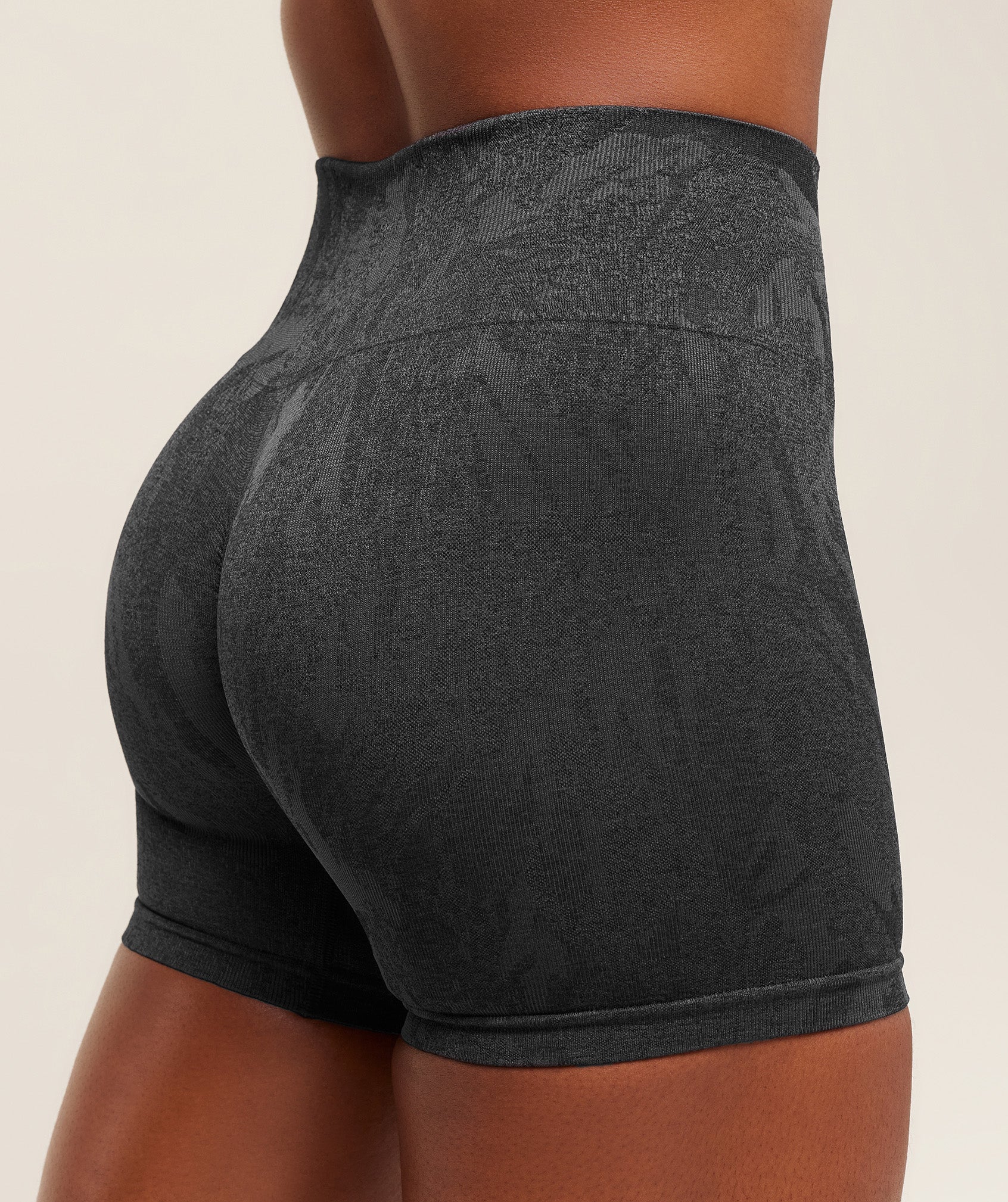 Gymshark Adapt Camo Seamless Shorts - Asphalt Grey/Black