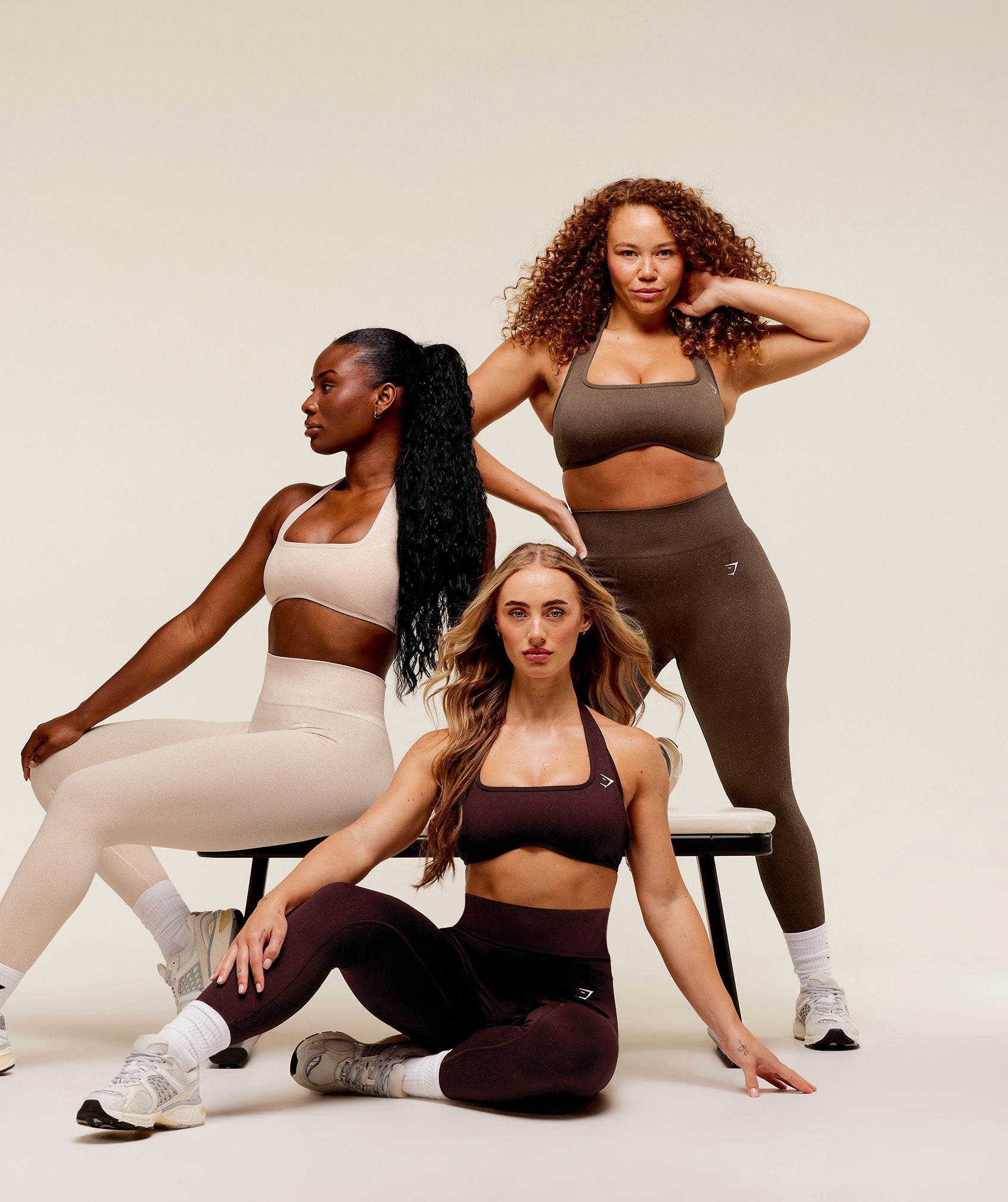 Gymshark Adapt Fleck x Whitney Seamless Leggings - Mineral | Coconut White