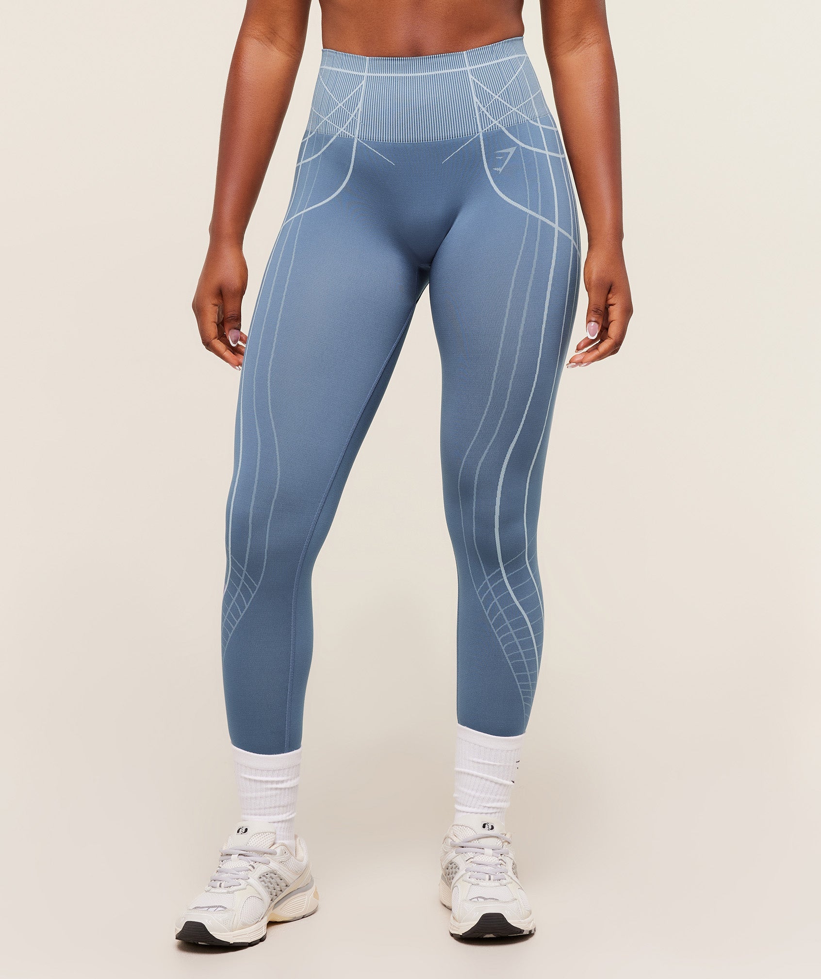 Gymshark Apex Seamless Leggings - Worn Blue/Gentle Blue