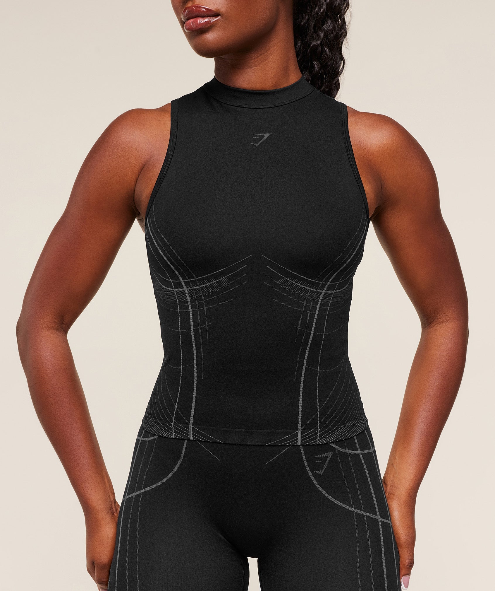 Gymshark Apex Seamless Tank - Black/Graphite Grey