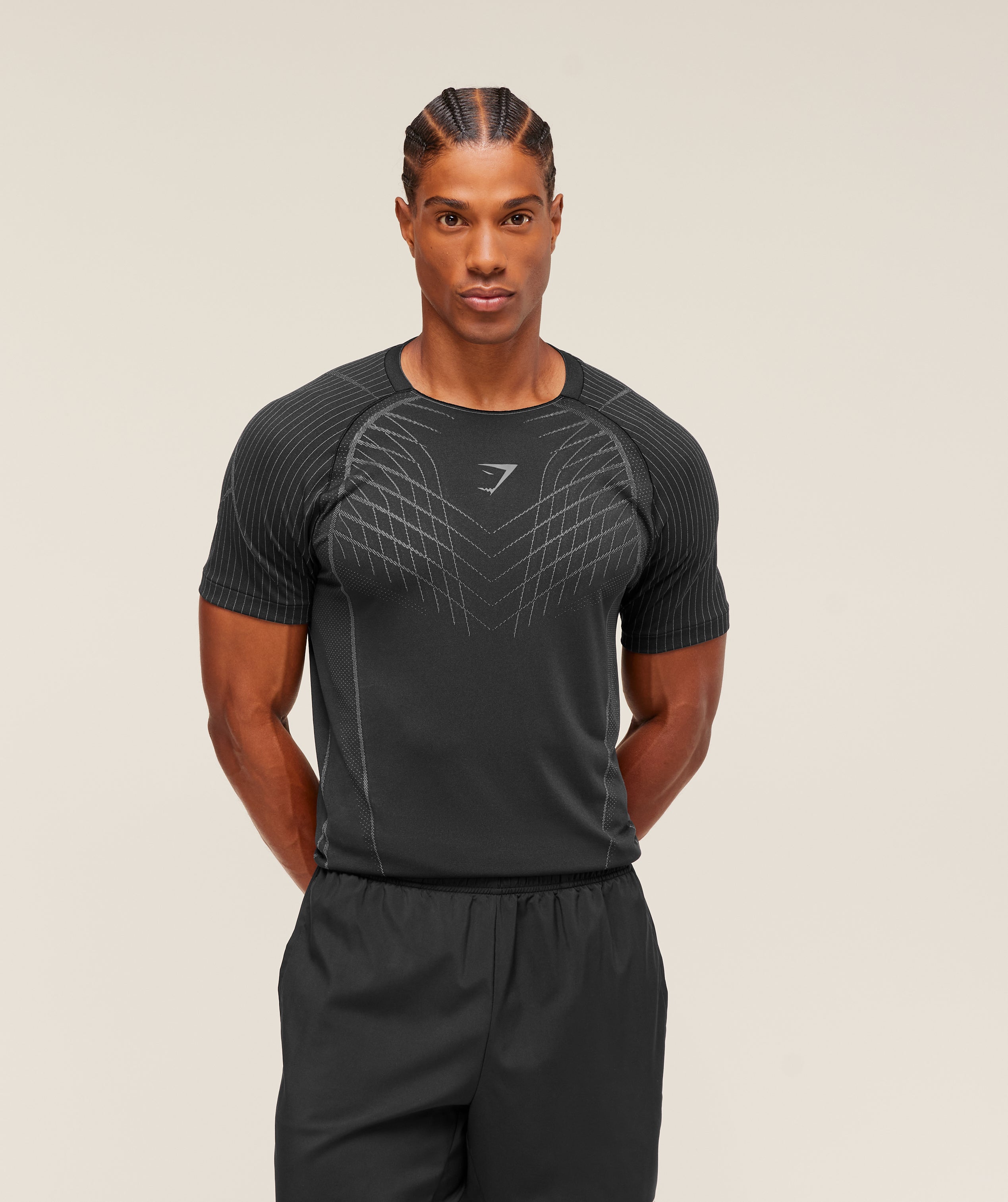 Gymshark Apex Seamless T-Shirt - Black/Dark Grey