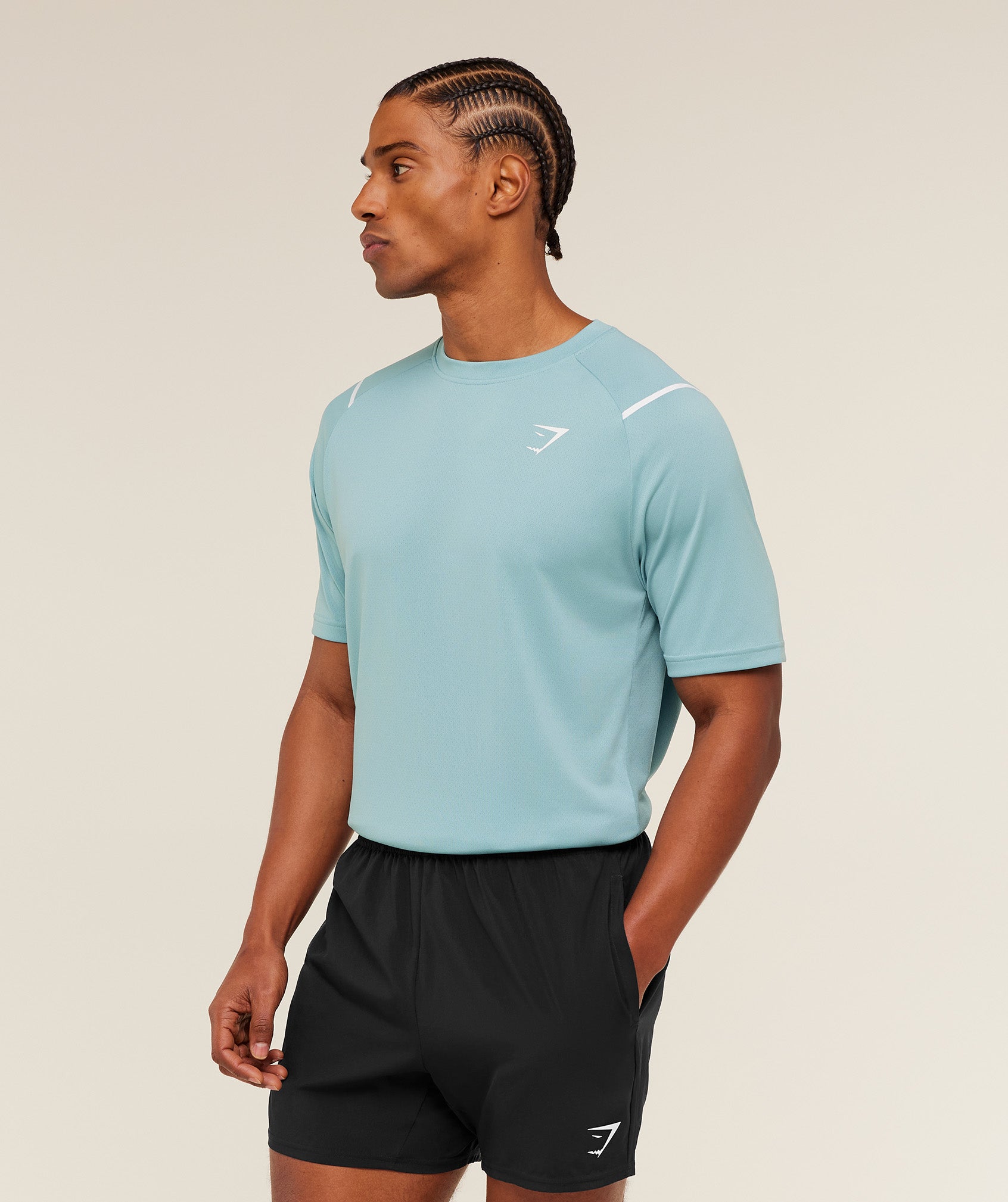 Gymshark Arrival Contrast T-Shirt - Flow Blue / Storm Blue
