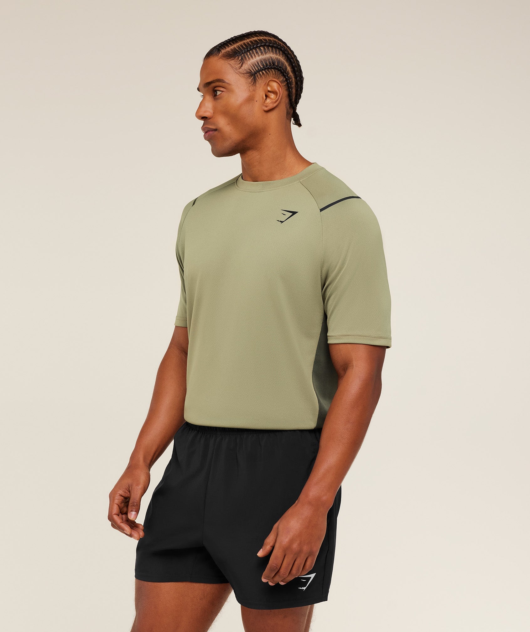 Gymshark Arrival Contrast T-Shirt - Grounded Green / Strength Green
