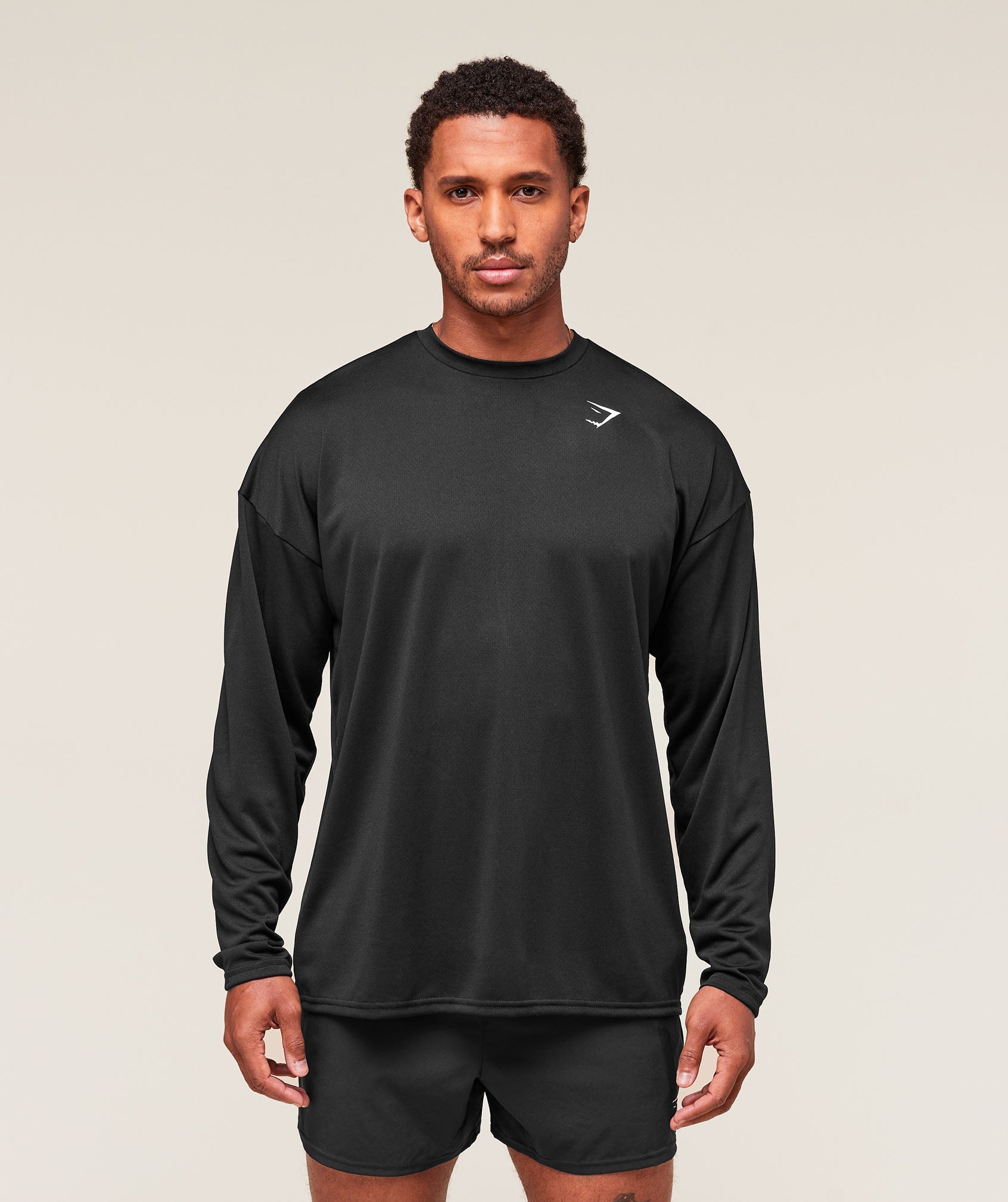 Gymshark Arrival Oversized Long Sleeve T-Shirt - Black