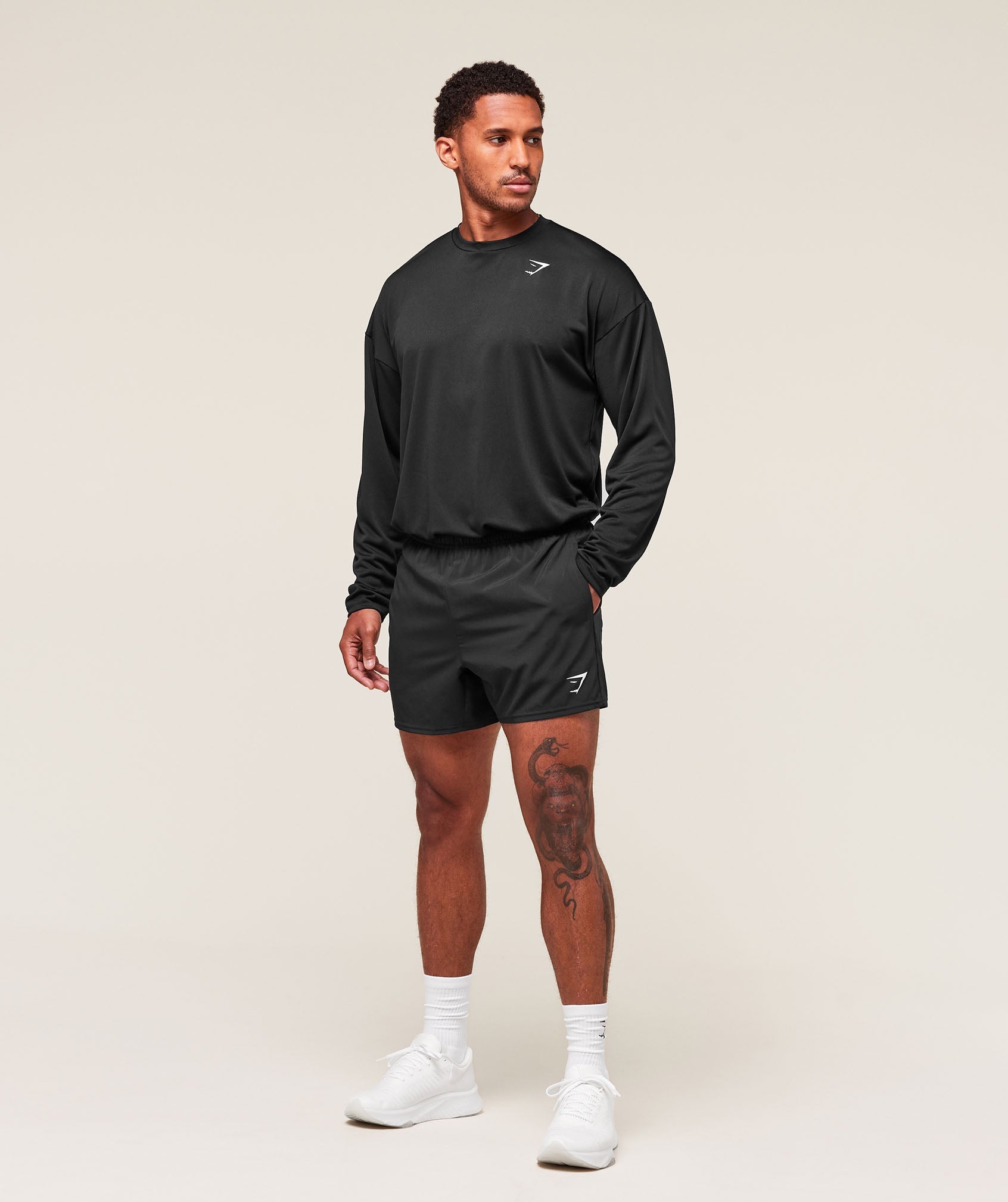 Gymshark Arrival Oversized Long Sleeve T-Shirt - Black