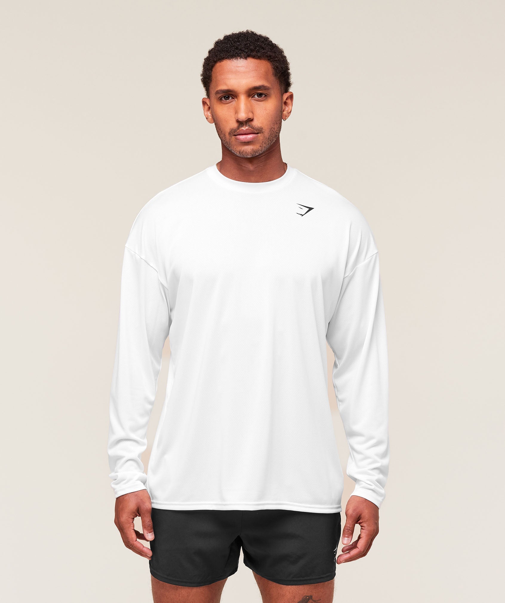 Gymshark Arrival Oversized Long Sleeve T-Shirt - White