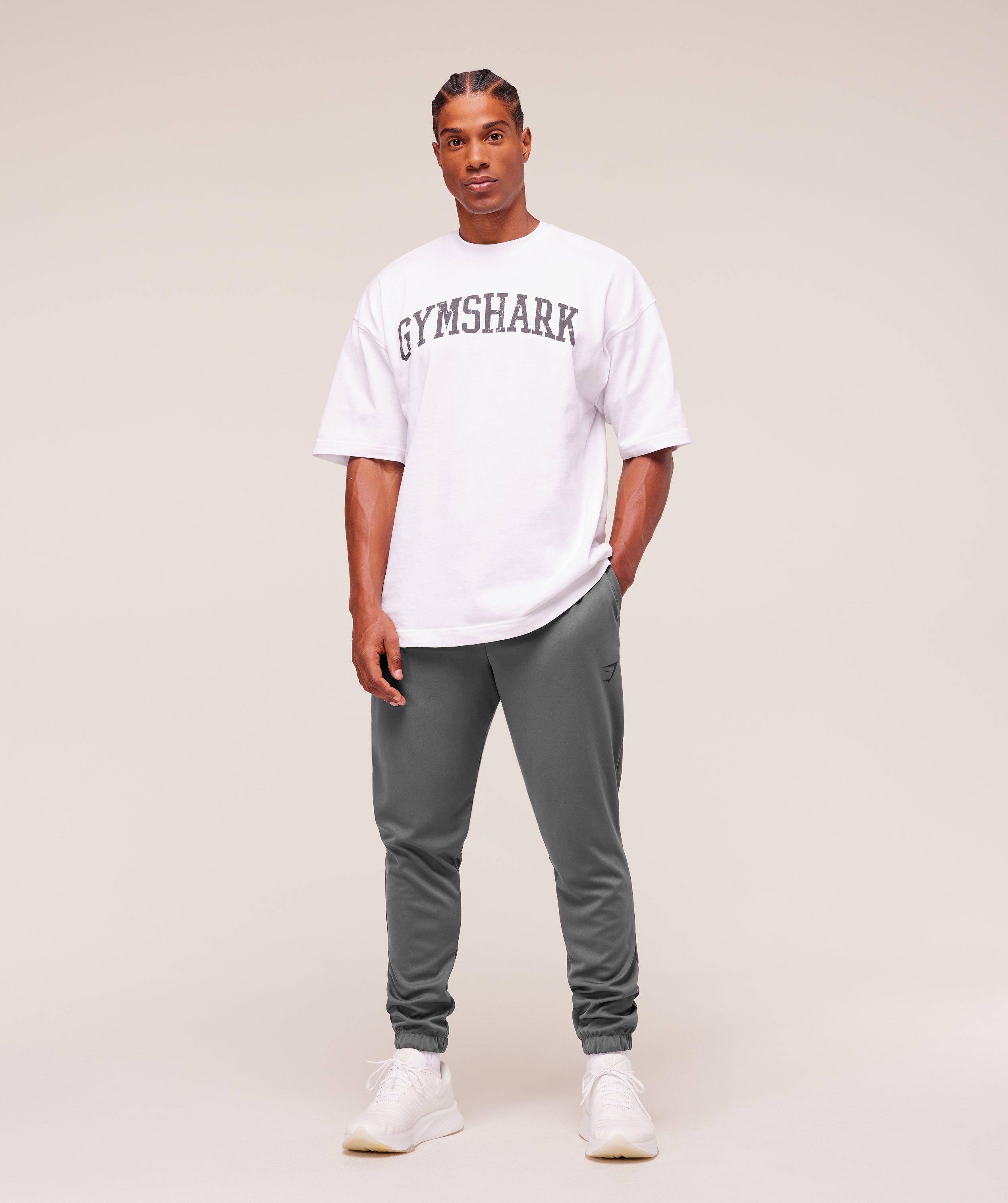 Gymshark Arrival Knit Block Joggers - Dark Grey