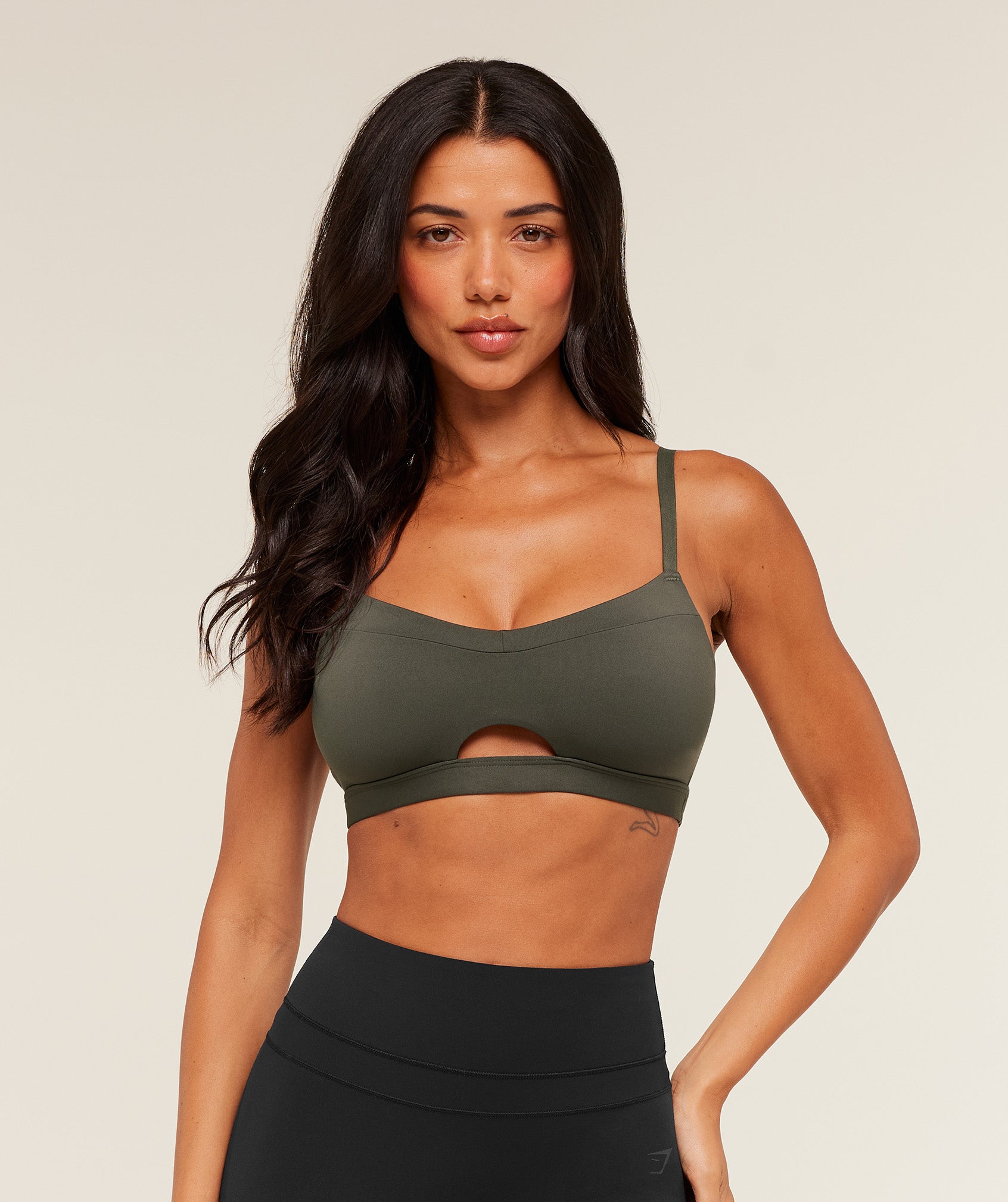 Gymshark Balcony Peekaboo Sports Bra - GS Strength Green