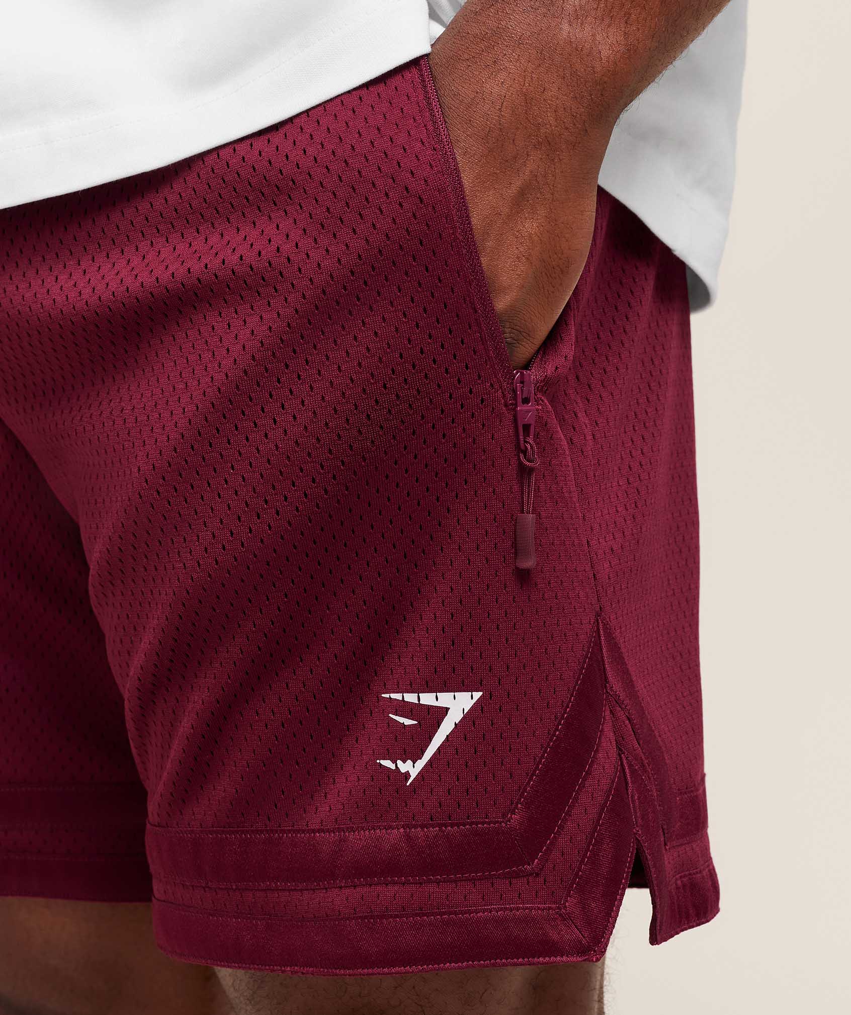 Gymshark Campus Mesh Shorts - Rich Maroon