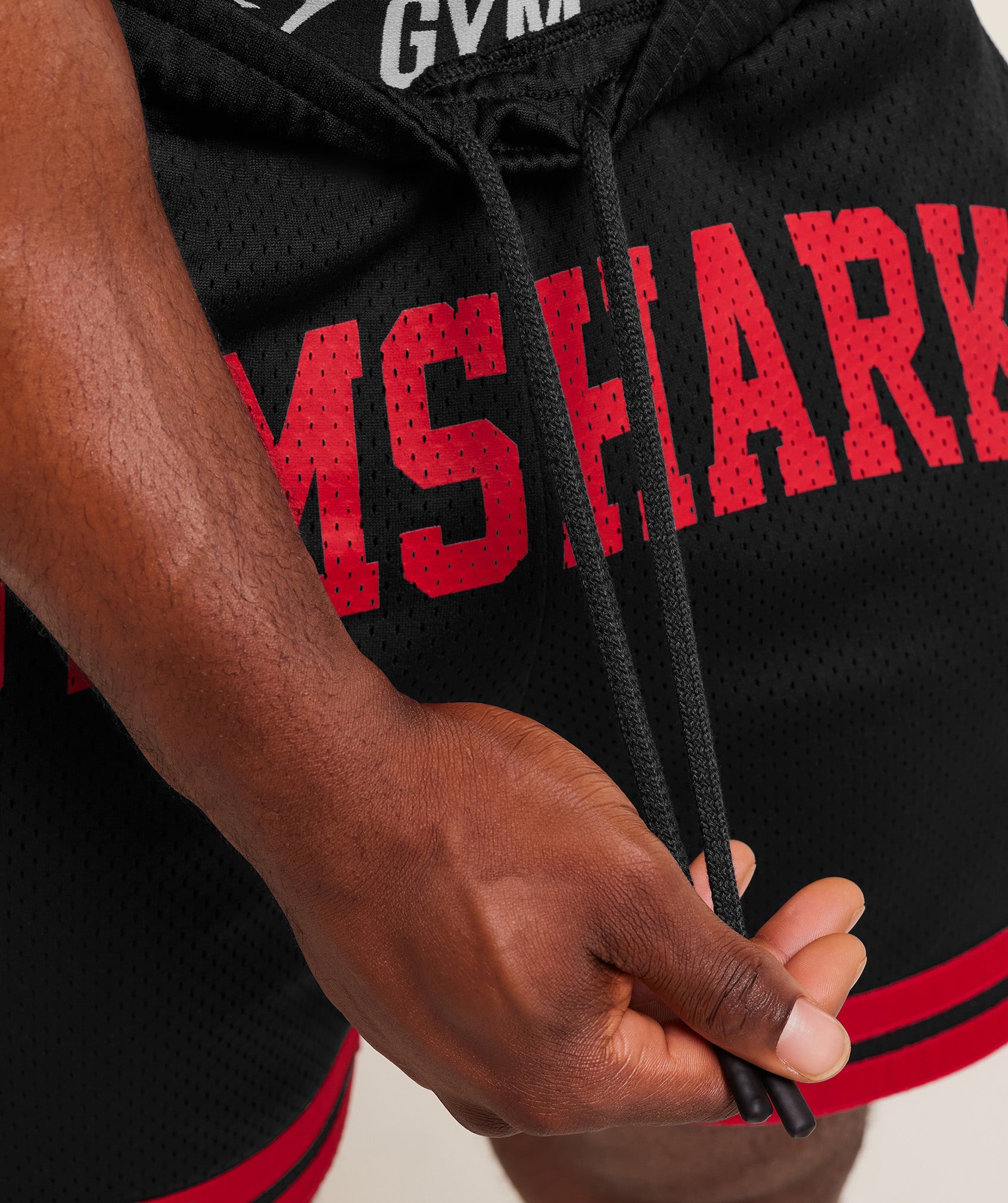 Gymshark Campus Mesh Shorts - Black/Conditioning Red