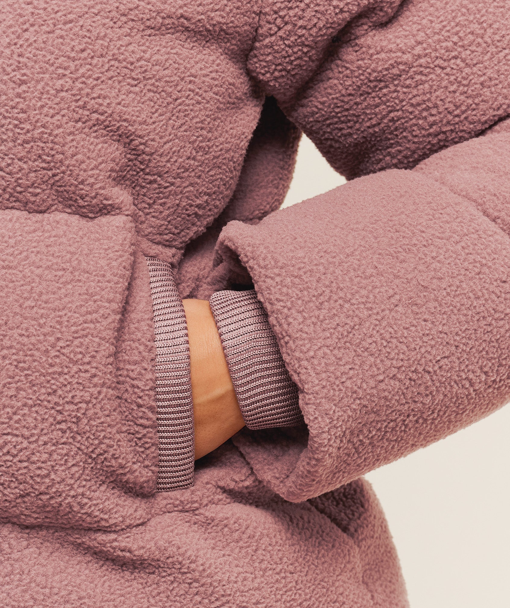 Gymshark Sherpa Puffer Jacket - Chestnut Pink