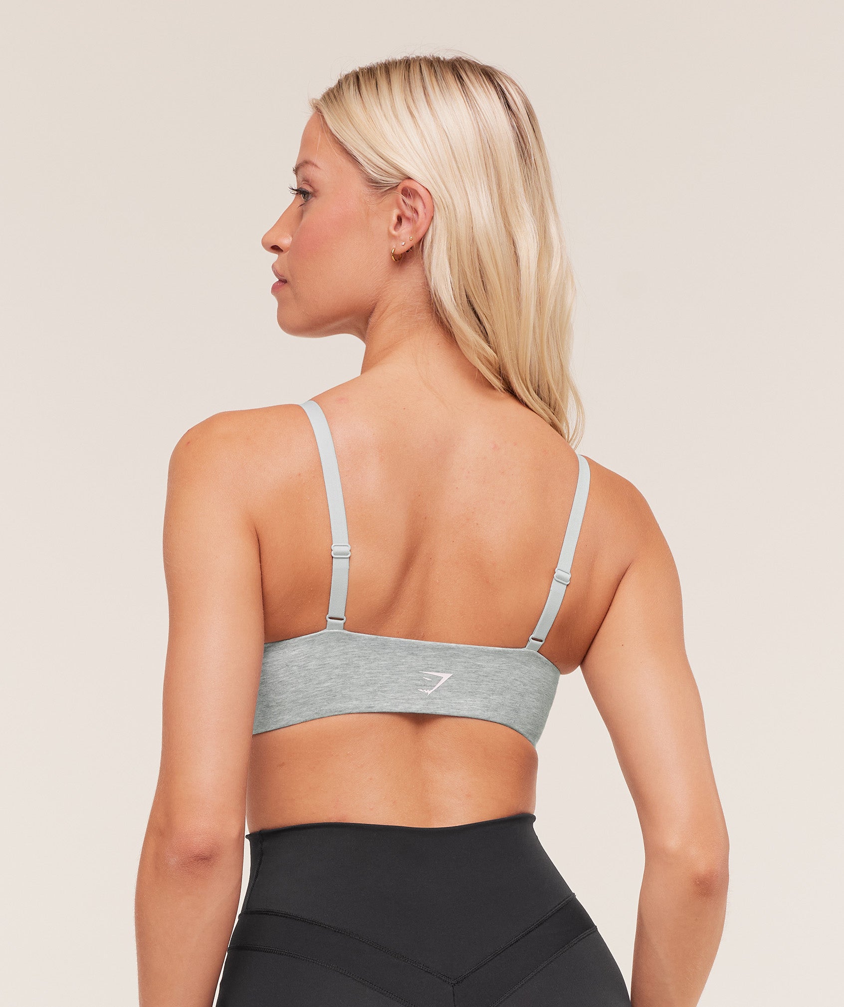 Gymshark Cotton Twist Front Bralette - Light Grey Core Marl