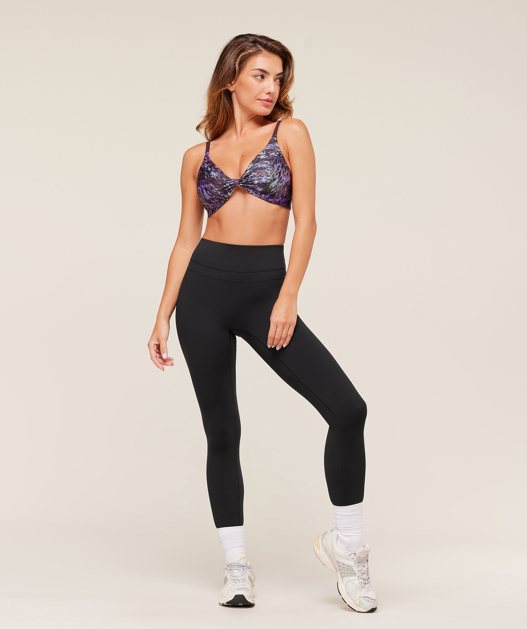 Gymshark Printed Twist Front Bralette - Morning Blue