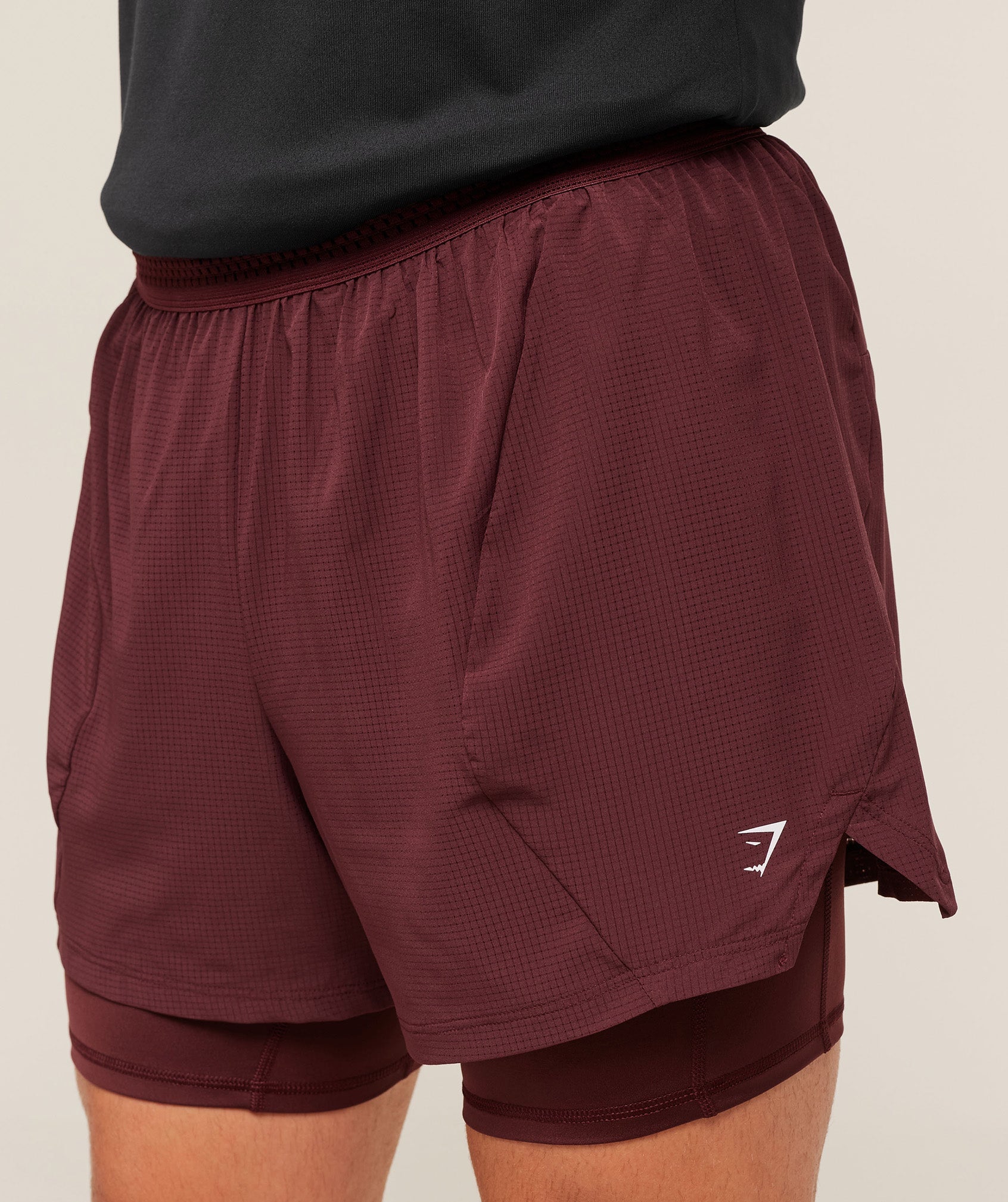 Gymshark Running 4" 2in1 Shorts - Rich Maroon