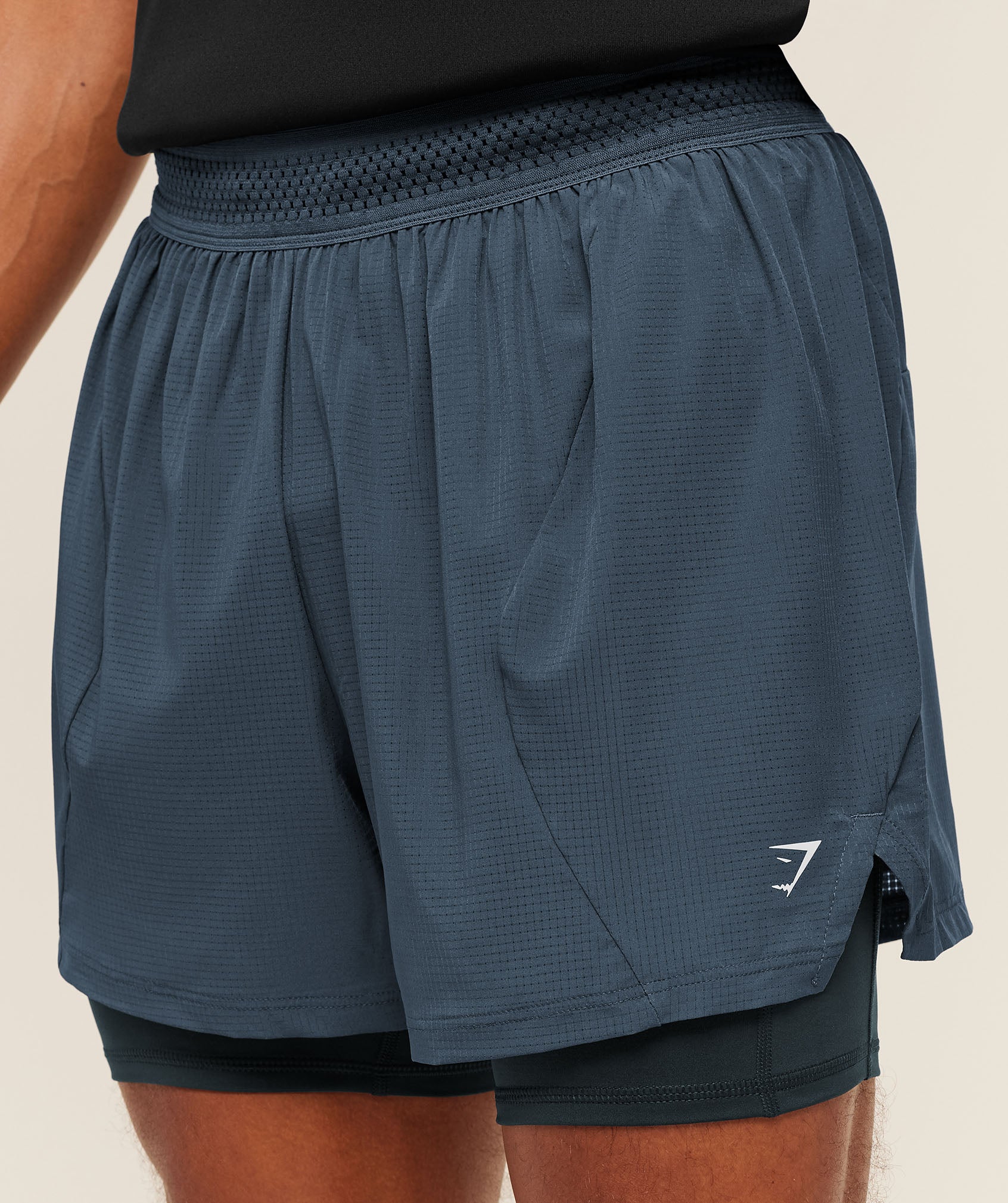 Gymshark Running 4" 2in1 Shorts - GS Stealth Blue/GS Deep Petrol Blue