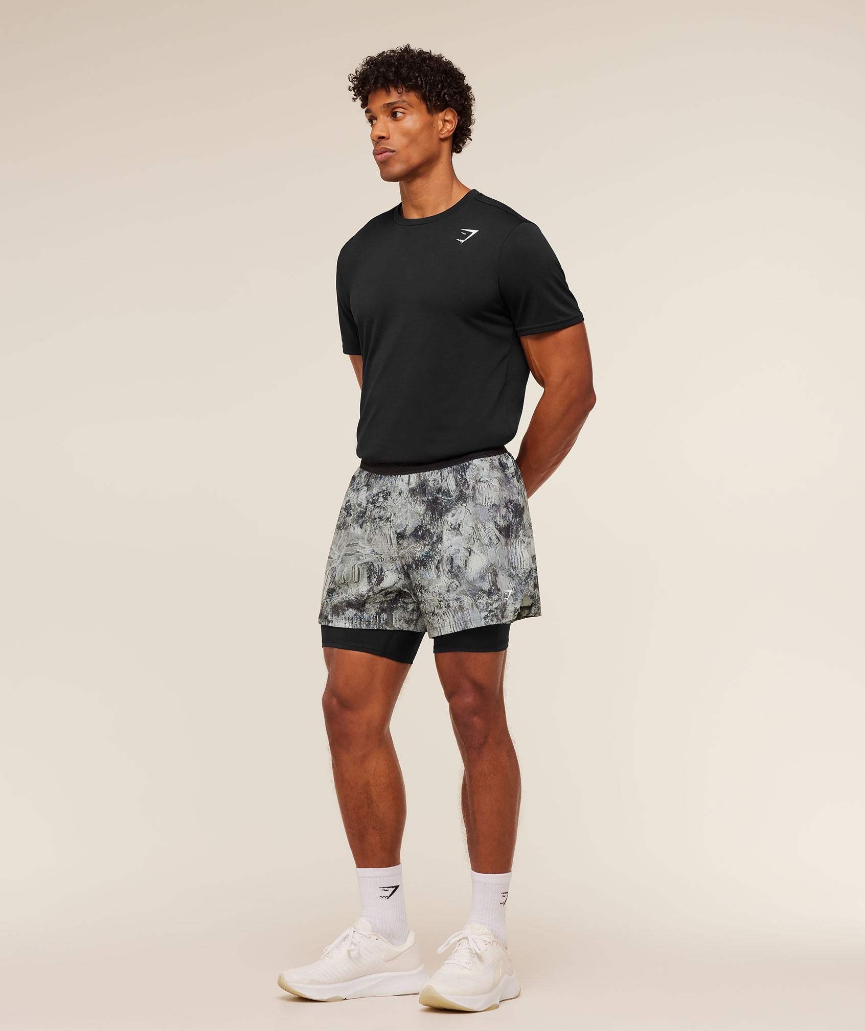 Gymshark Running 4" 2in1 Shorts - Dark Grey / Black