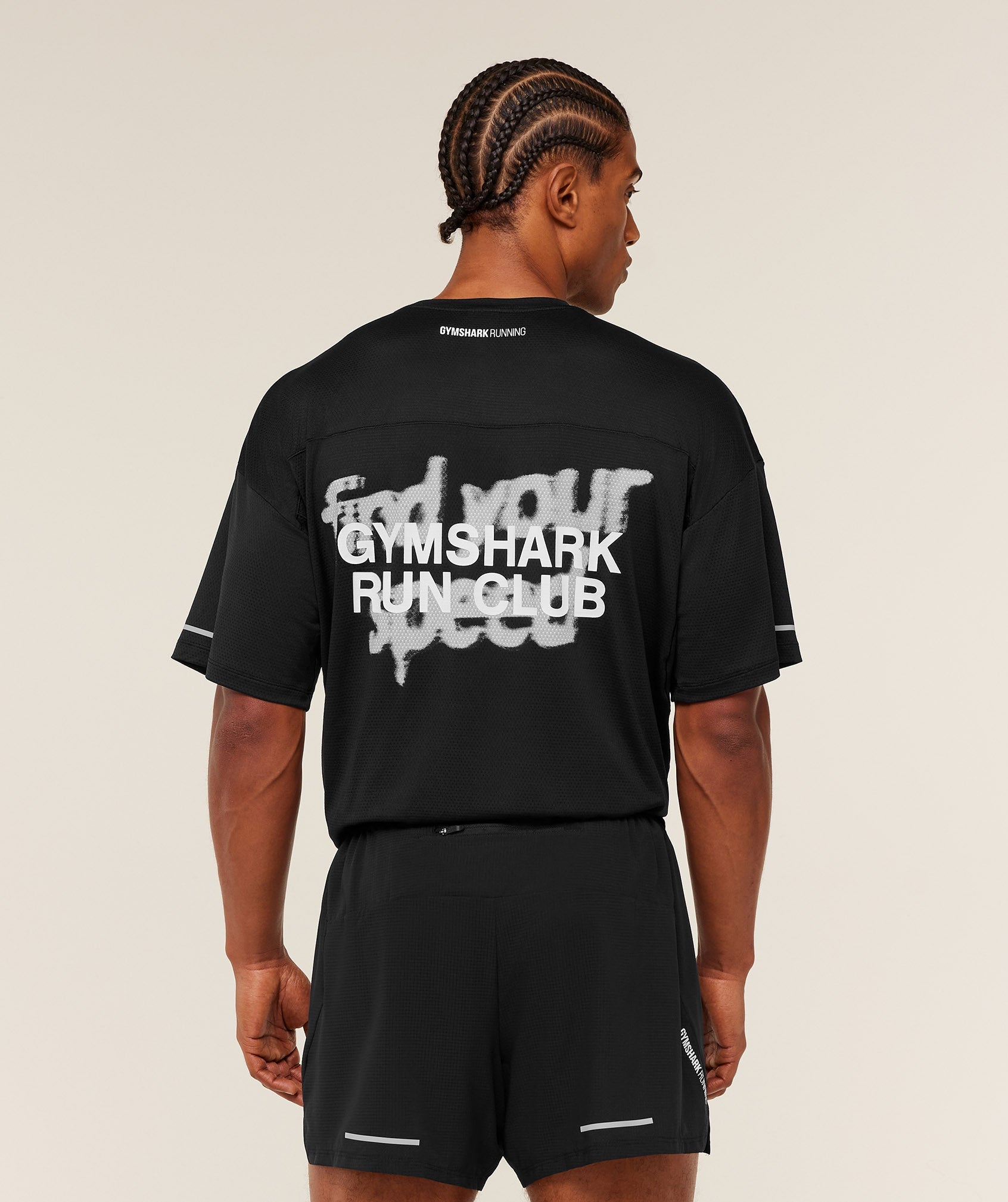 Gymshark Running Graphic T-Shirt - GS Black