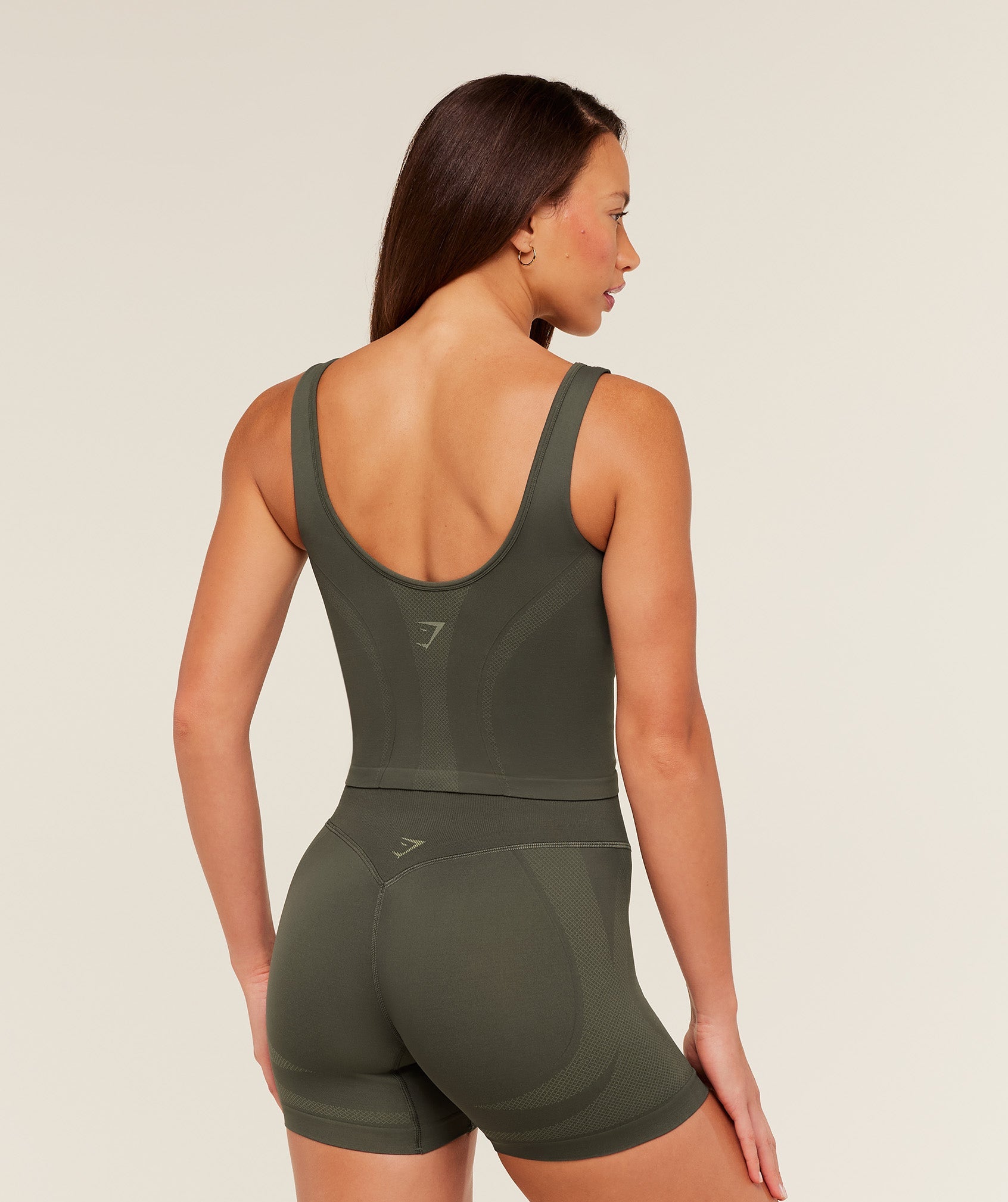 Gymshark Weekend Seamless Tank Top - Strength Green / Grounded Green