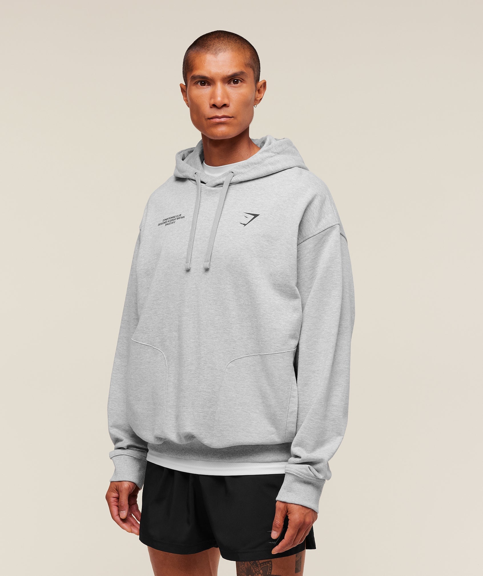 Gymshark Conditioning Club Hoodie - Light Grey Core Marl