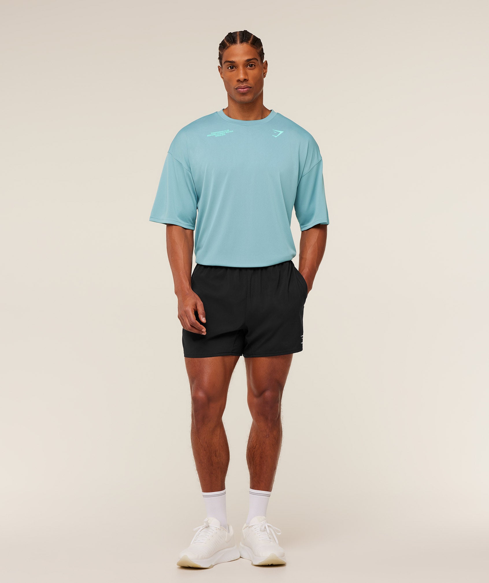 Gymshark Conditioning Club Oversized T-Shirt - GS Flow Blue/GS Pop Turquoise