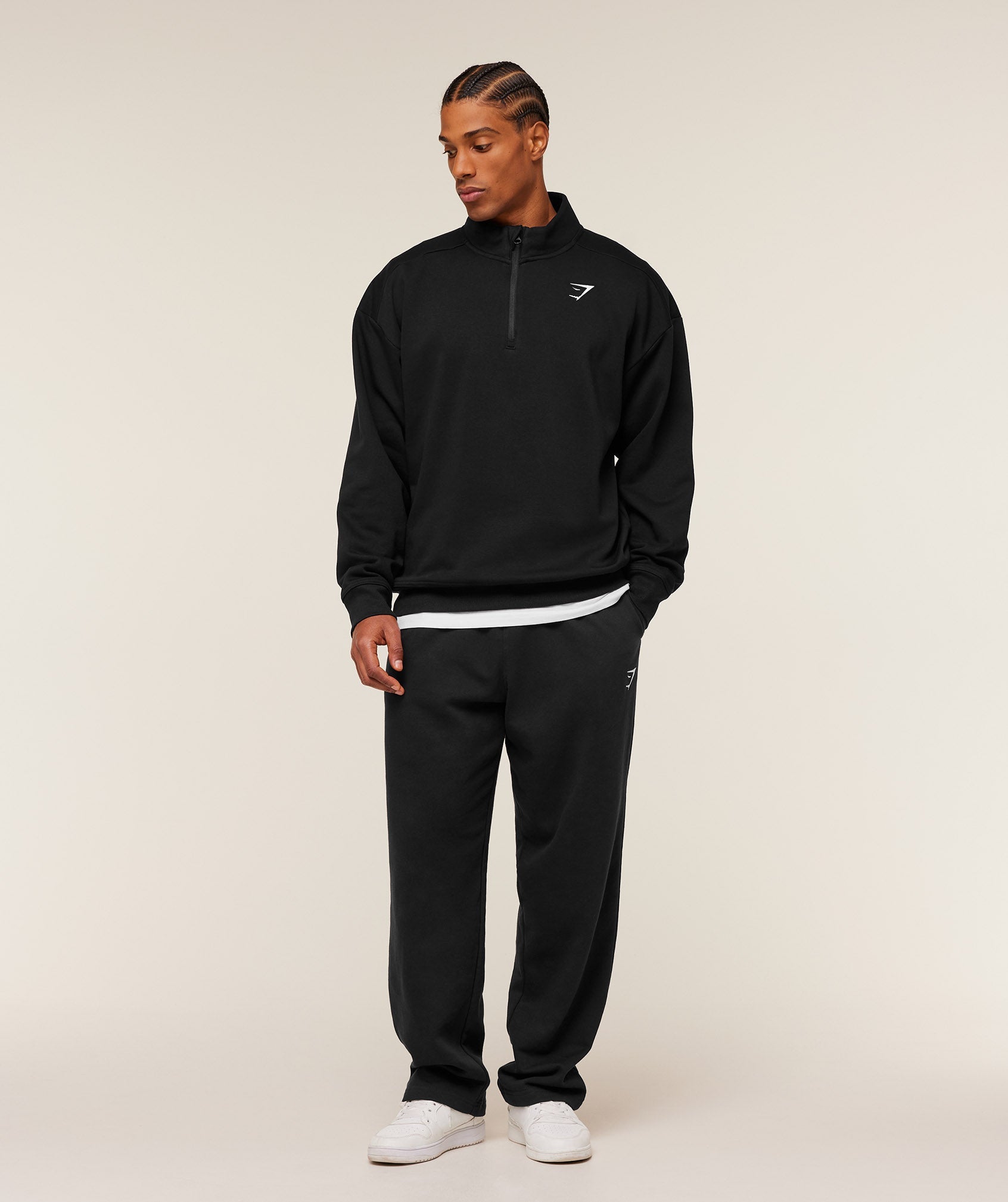 Gymshark Crest 1/4 Zip - GS Black