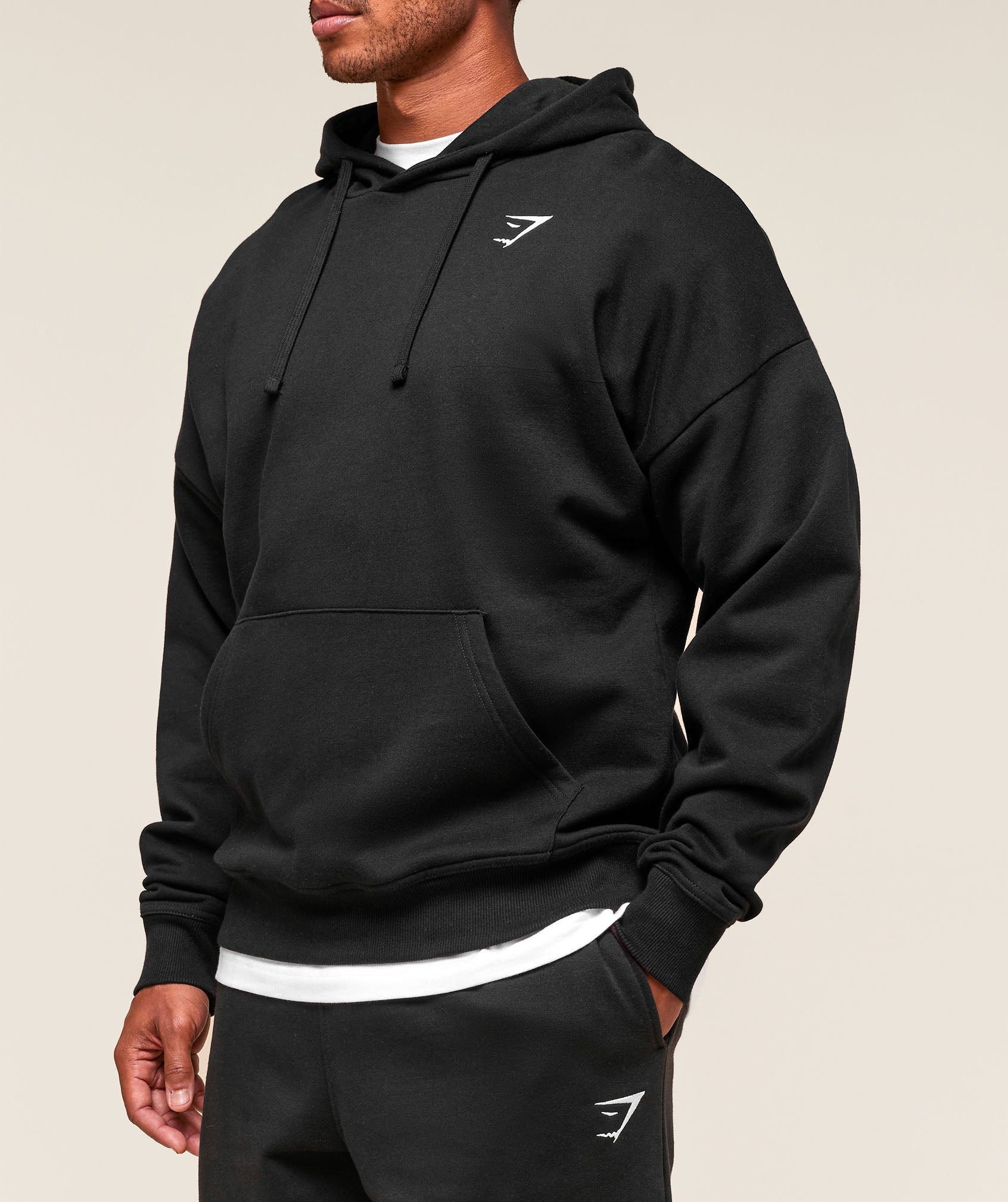 Gymshark Crest Oversized Hoodie - Black
