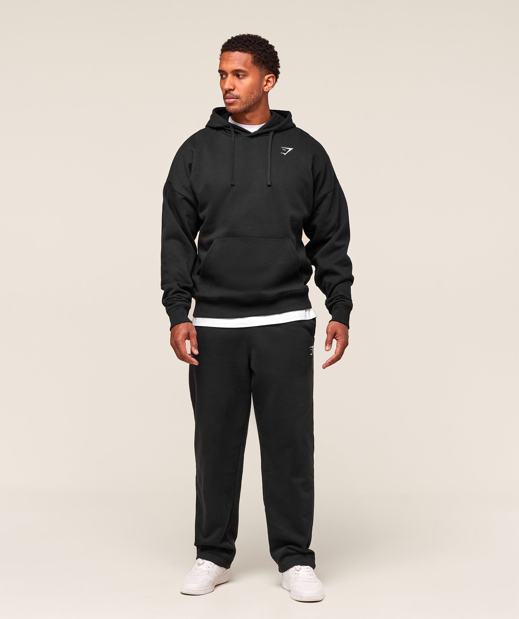 Gymshark Crest Oversized Hoodie - Black
