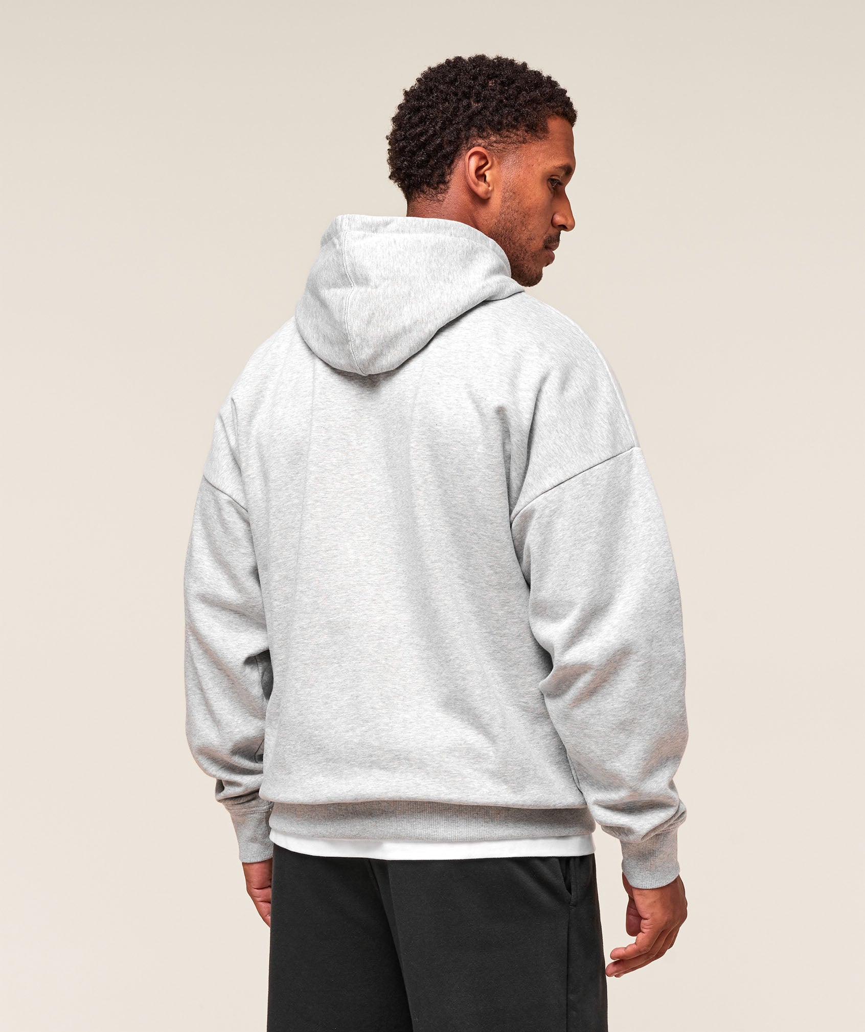 Gymshark Crest Oversized Hoodie - Light Grey Marl