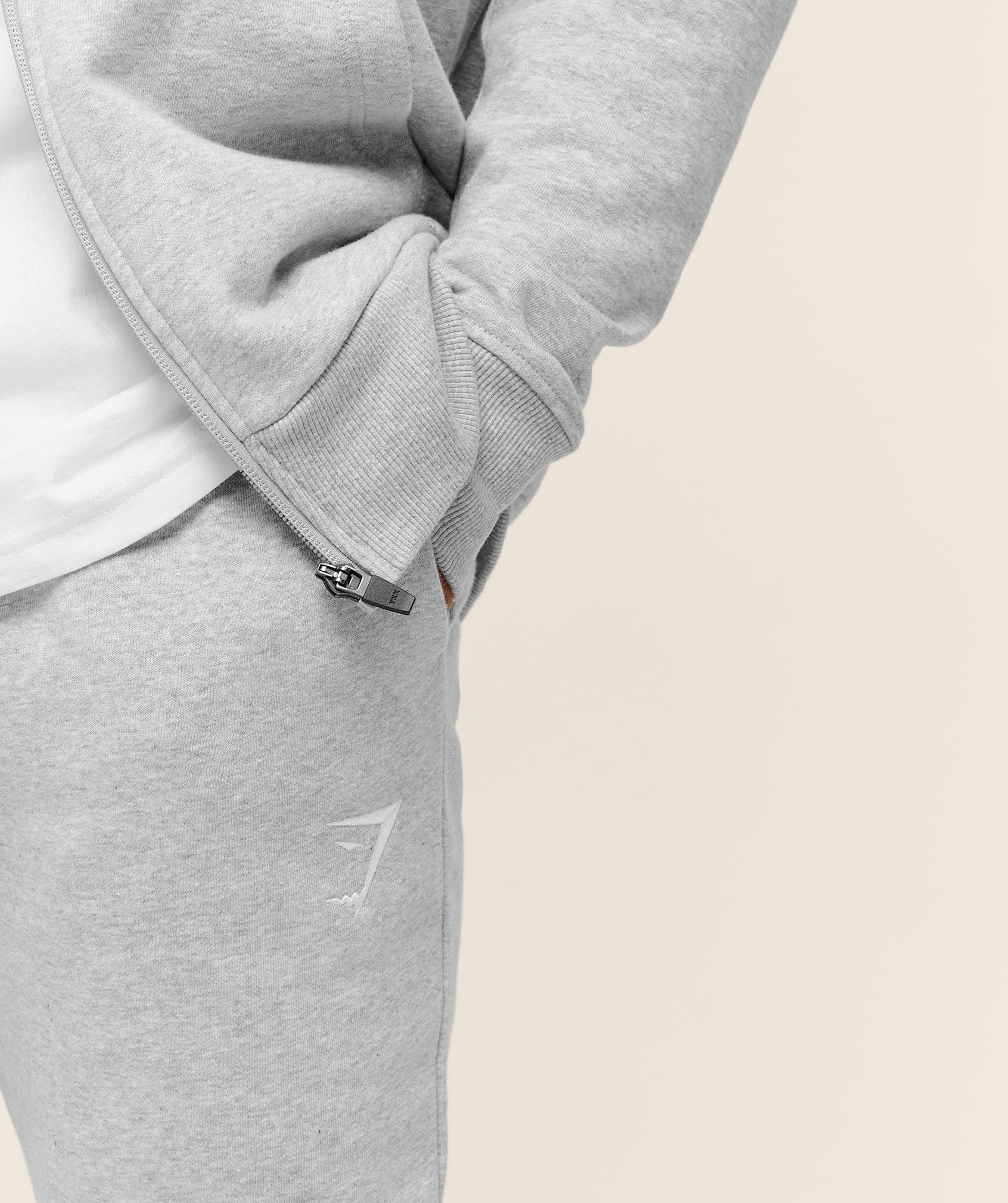 Gymshark Crest Joggers - Light Grey Marl