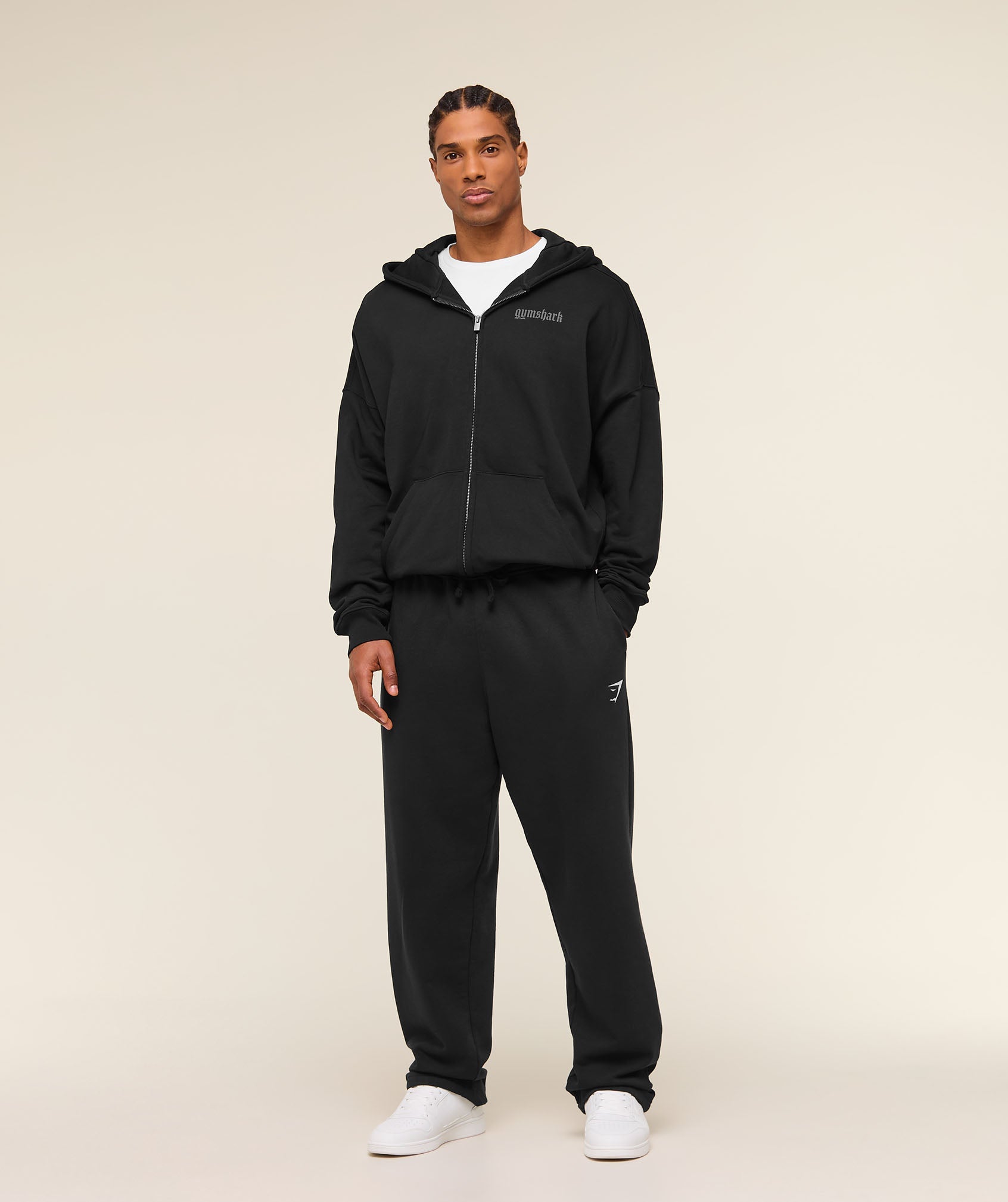 Gymshark Crest Straight Leg Joggers - Black