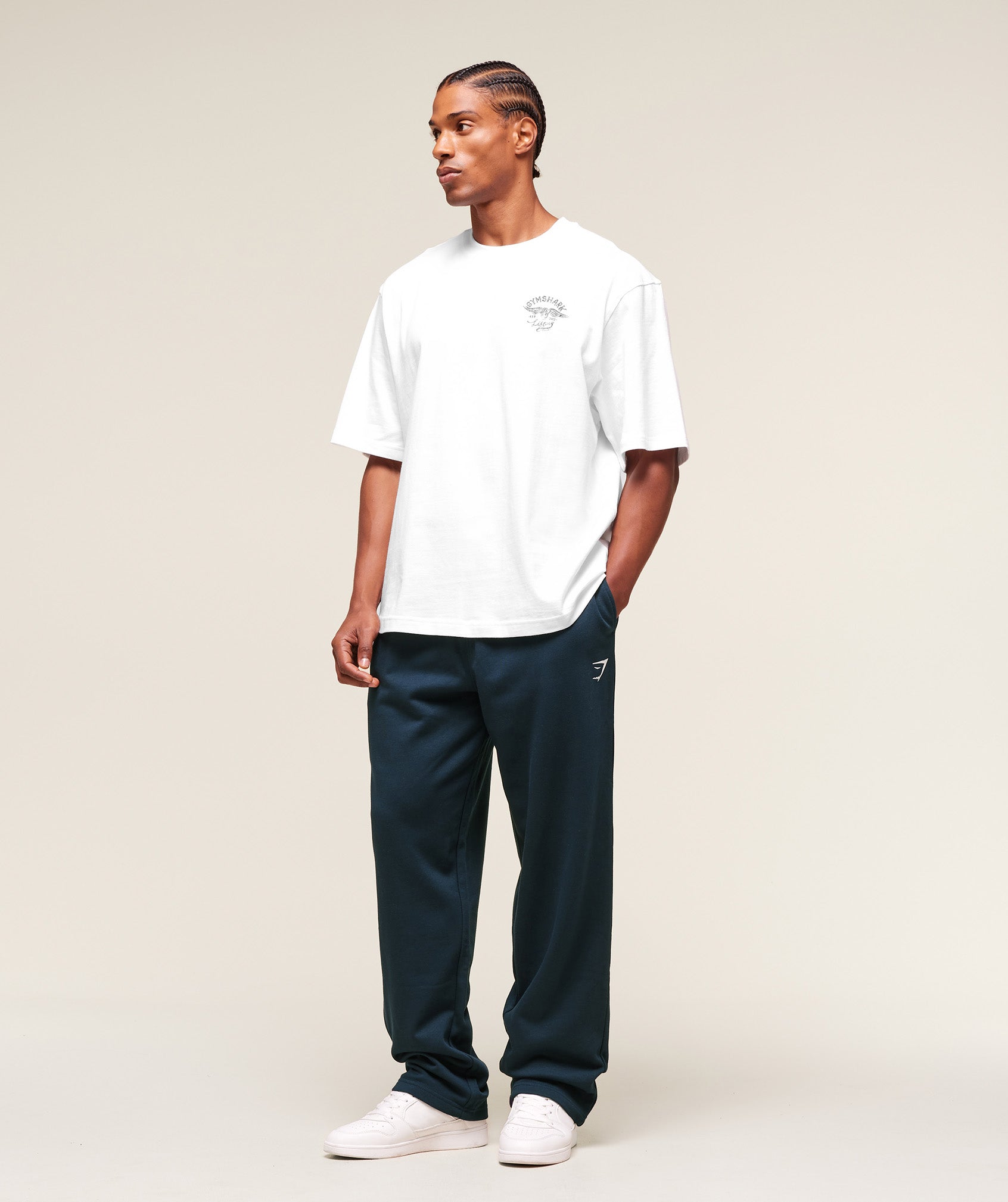 Gymshark Crest Straight Leg Joggers - Navy