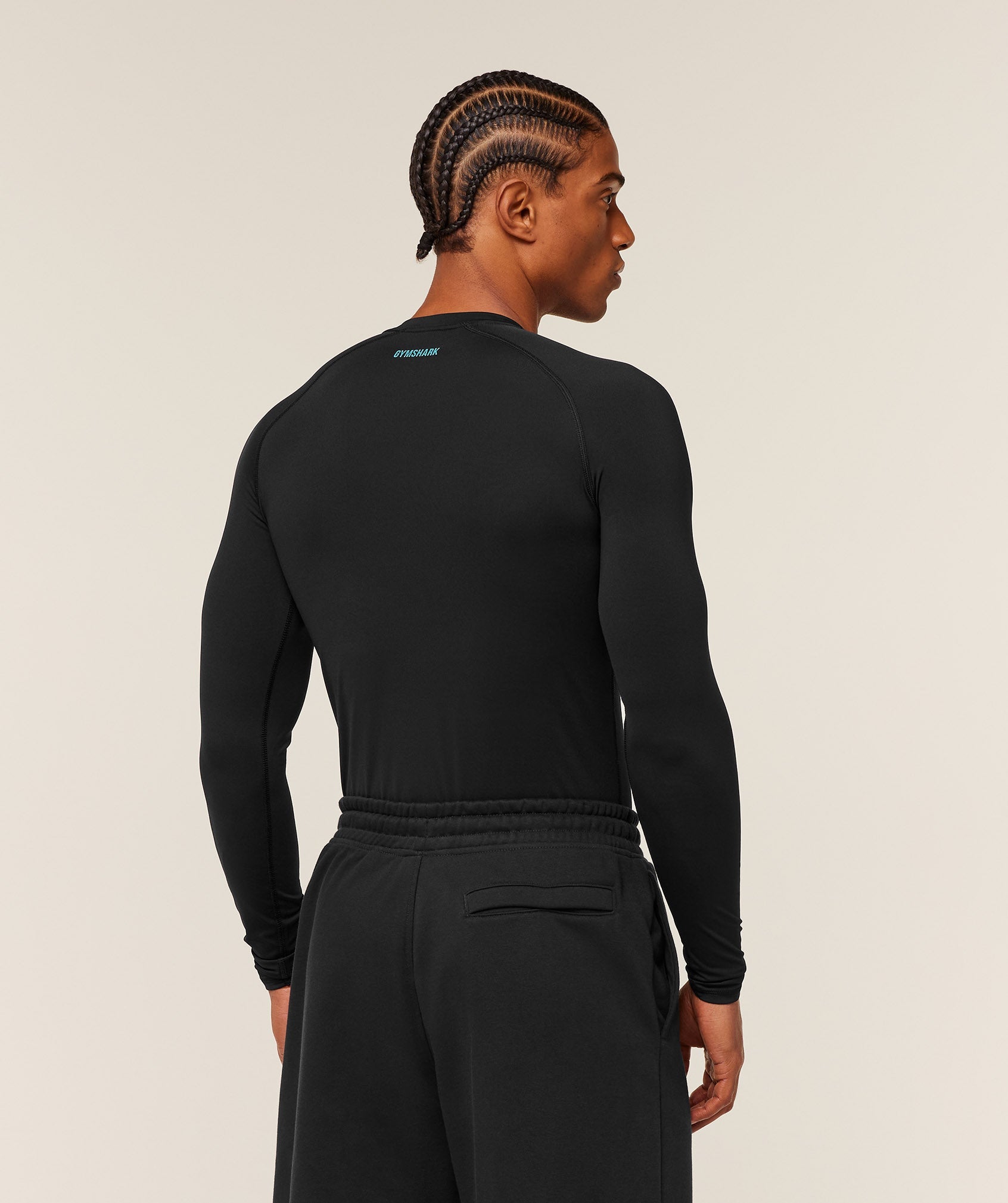 Gymshark Element Baselayer Long Sleeve T-Shirt - Black/Brand Blue